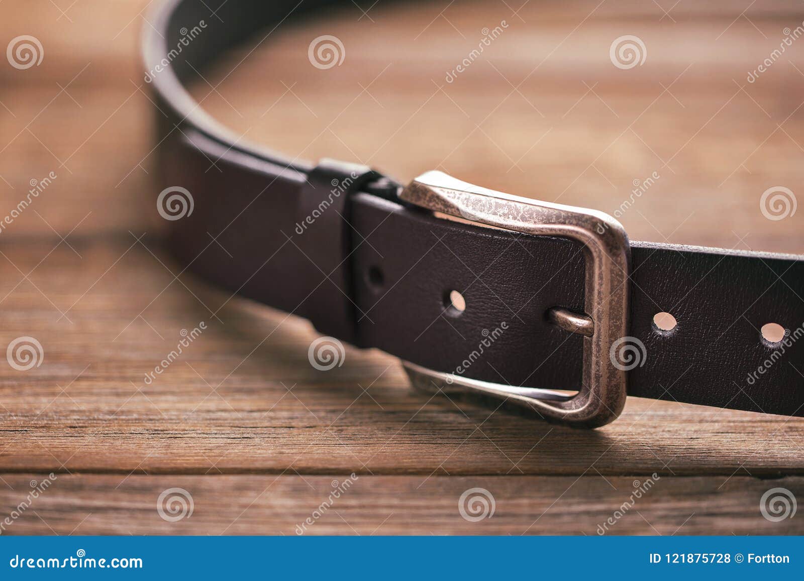 Leather Belt on a Wooden Table Stock Photo - Image of casual, wear ...