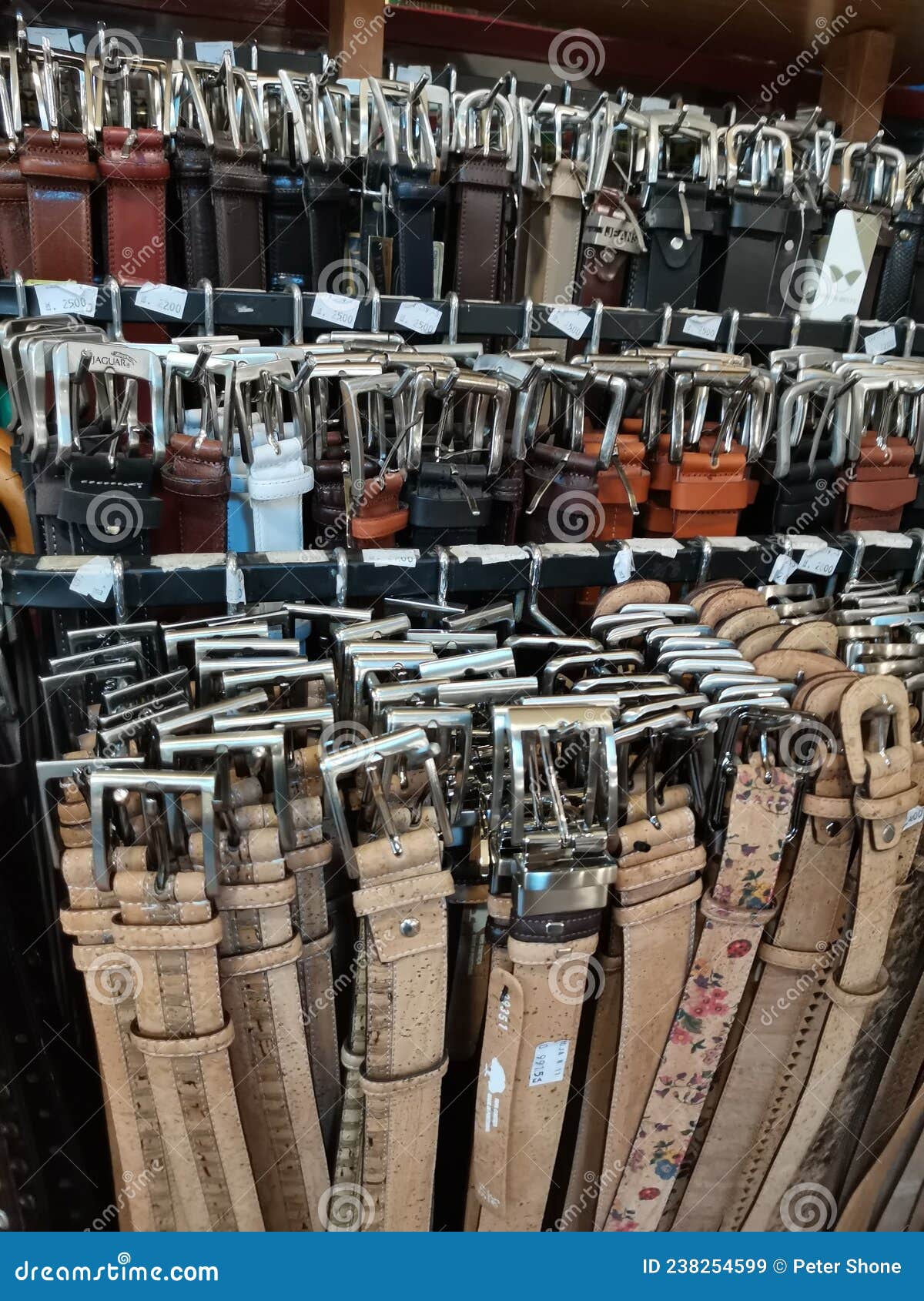Leather Belts on a Market Stall Editorial Stock Image Image of