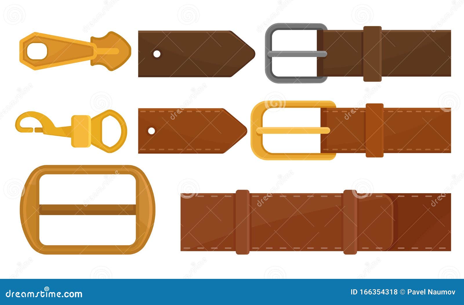 Leather Belts with Metal Buckles and Steel Trinkes Collection, Garments ...