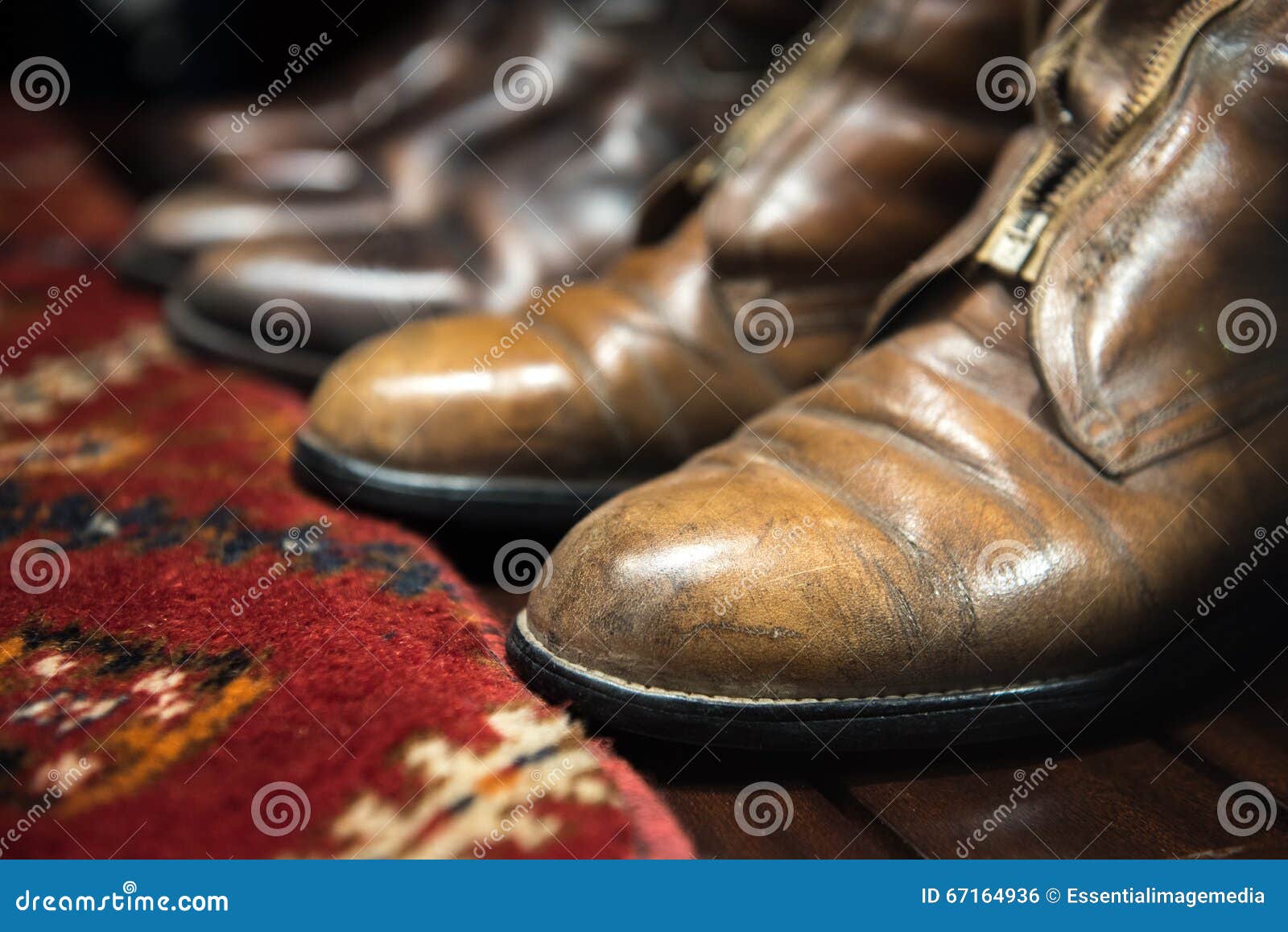 Leather Boots and Carpet stock photo. Image of shoes - 67164936