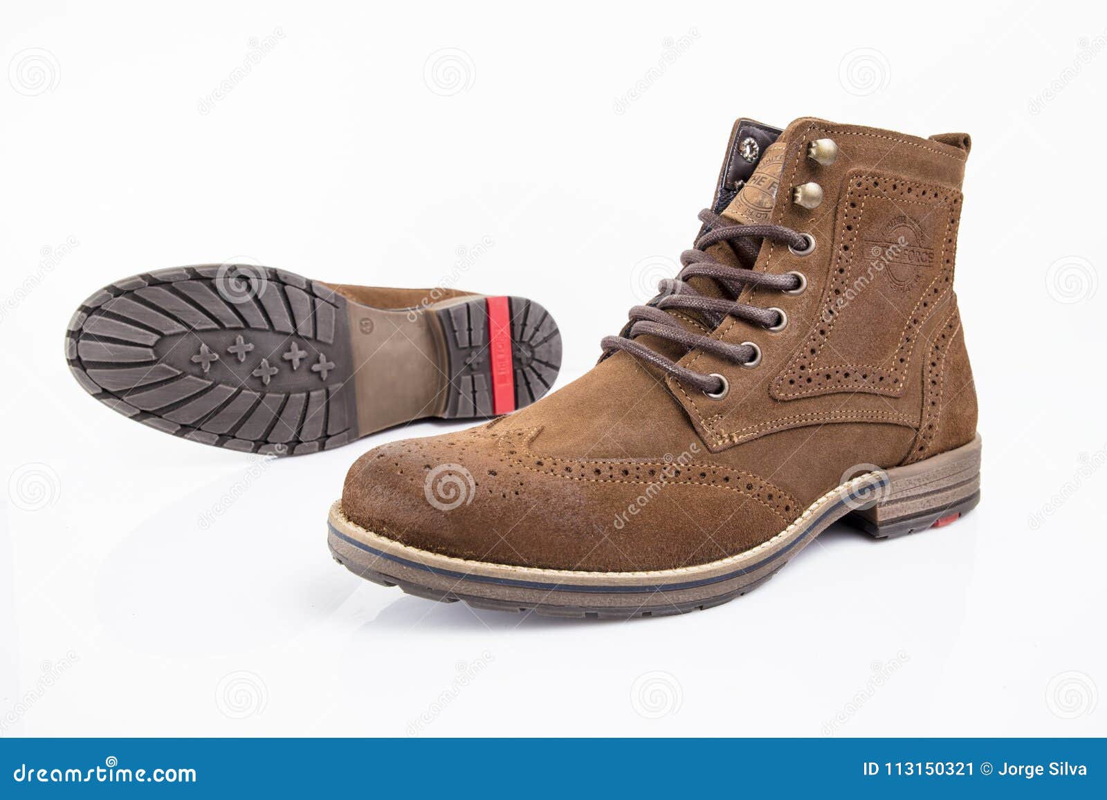 Leather Boots. the Force, Portuguese Company, Isolated on White ...