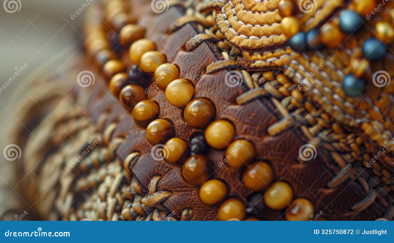 a leather bracelet is adorned with handstitched beads each one carefully p to create a unique and eyecatching 