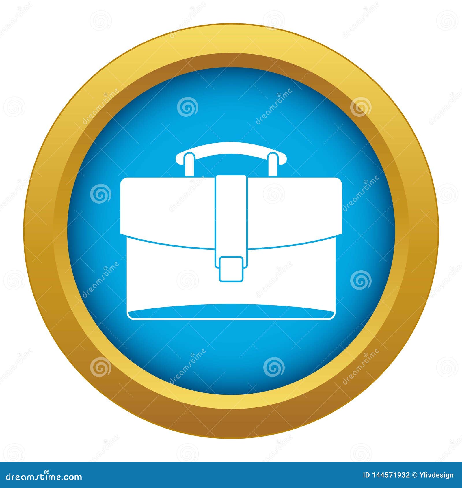Leather Briefcase Icon Blue Vector Isolated Stock Vector Illustration