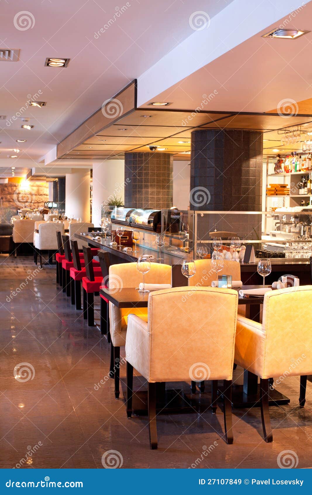 Leather chairs near bar stock image. Image of design - 27107849