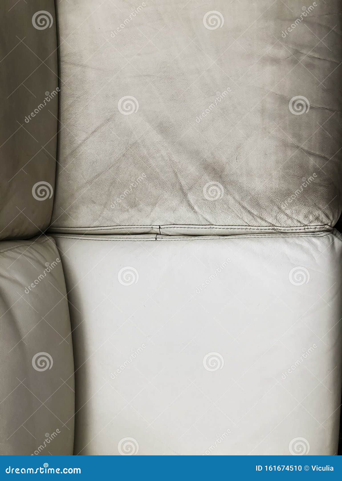 Leather Clean and Dirty Sofa before and after. Stock Photo Image of