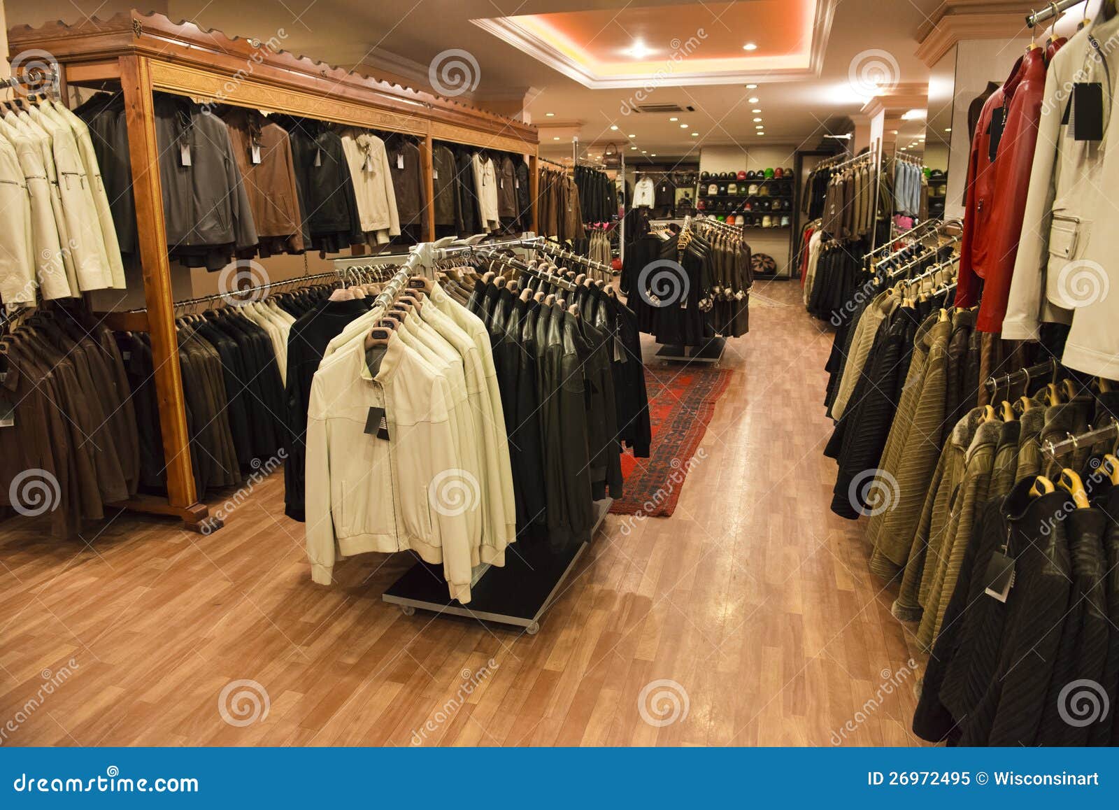 leather coats in a retail store shop