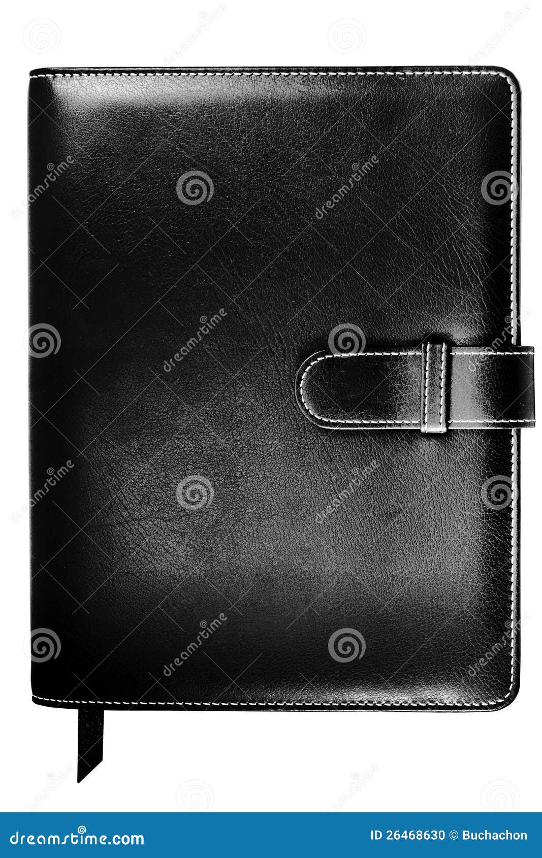 Leather-covered Bound Notebook with Black Cover Stock Photo - Image of ...