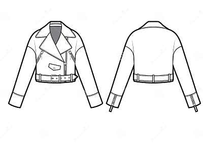 Leather Fashion Biker Jacket Vector Illustration Stock Illustration ...