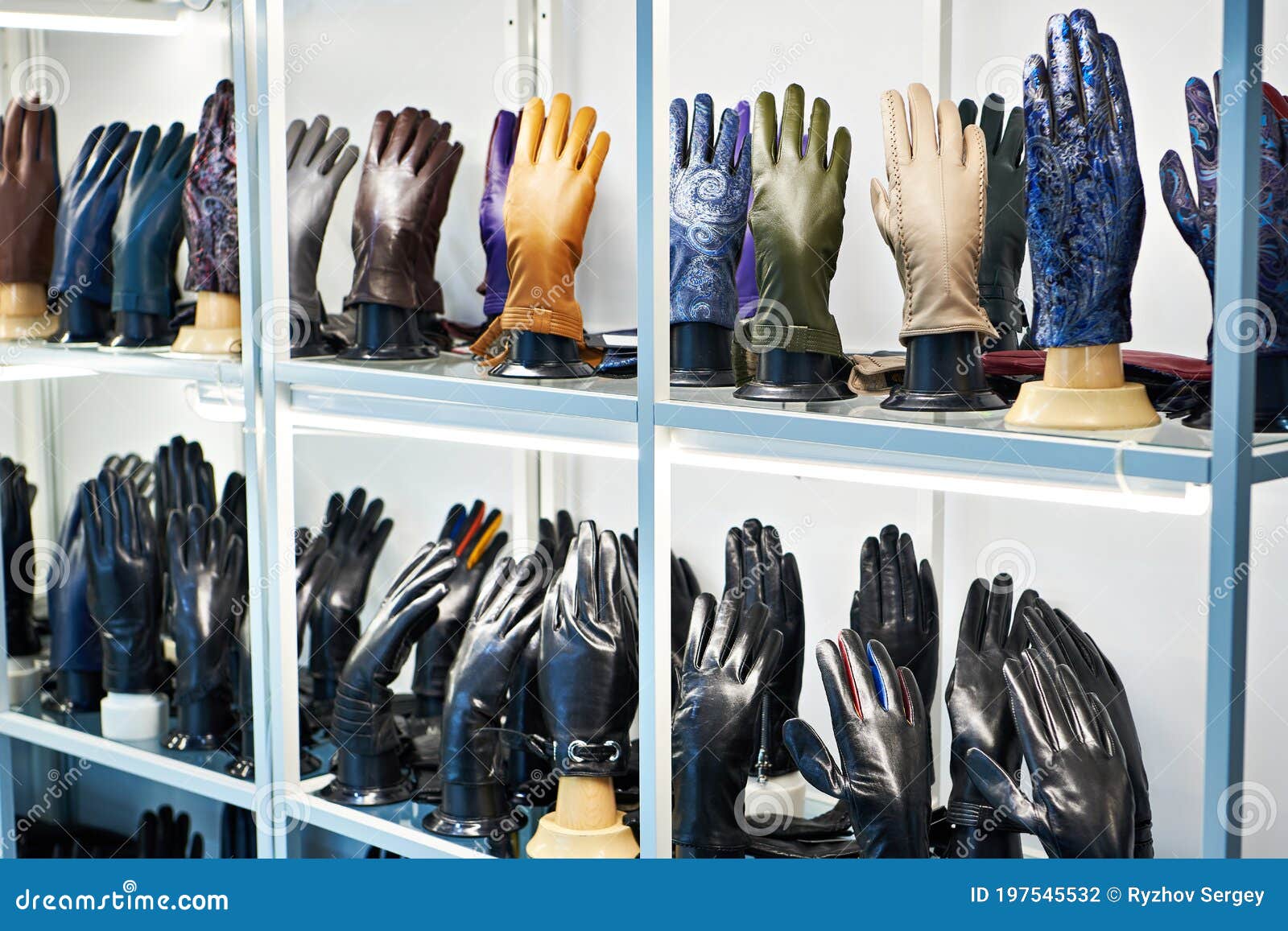 Leather gloves in store stock photo. Image of gloves 197545532