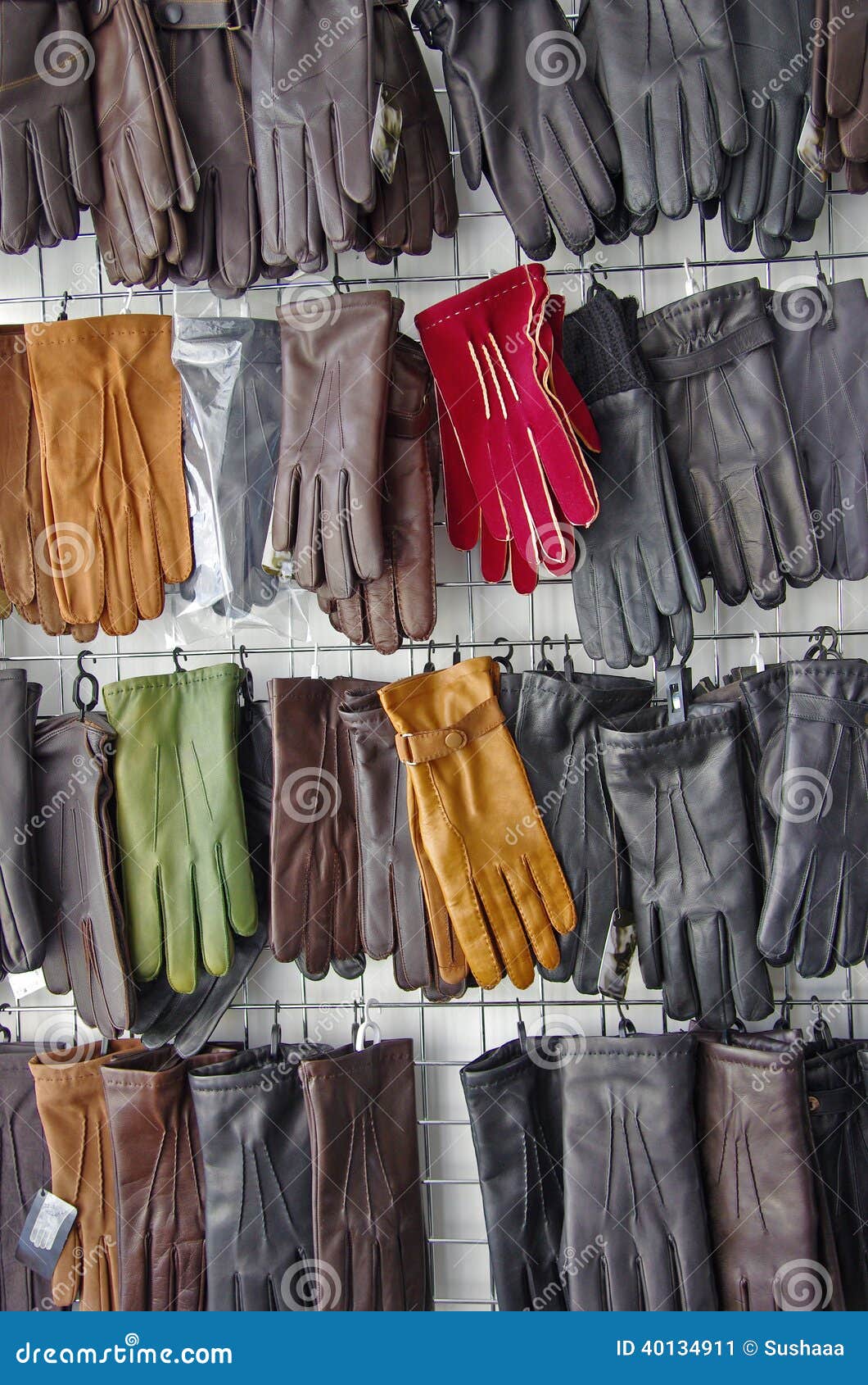 Leather gloves store stock image. Image of clothes, elegant 40134911