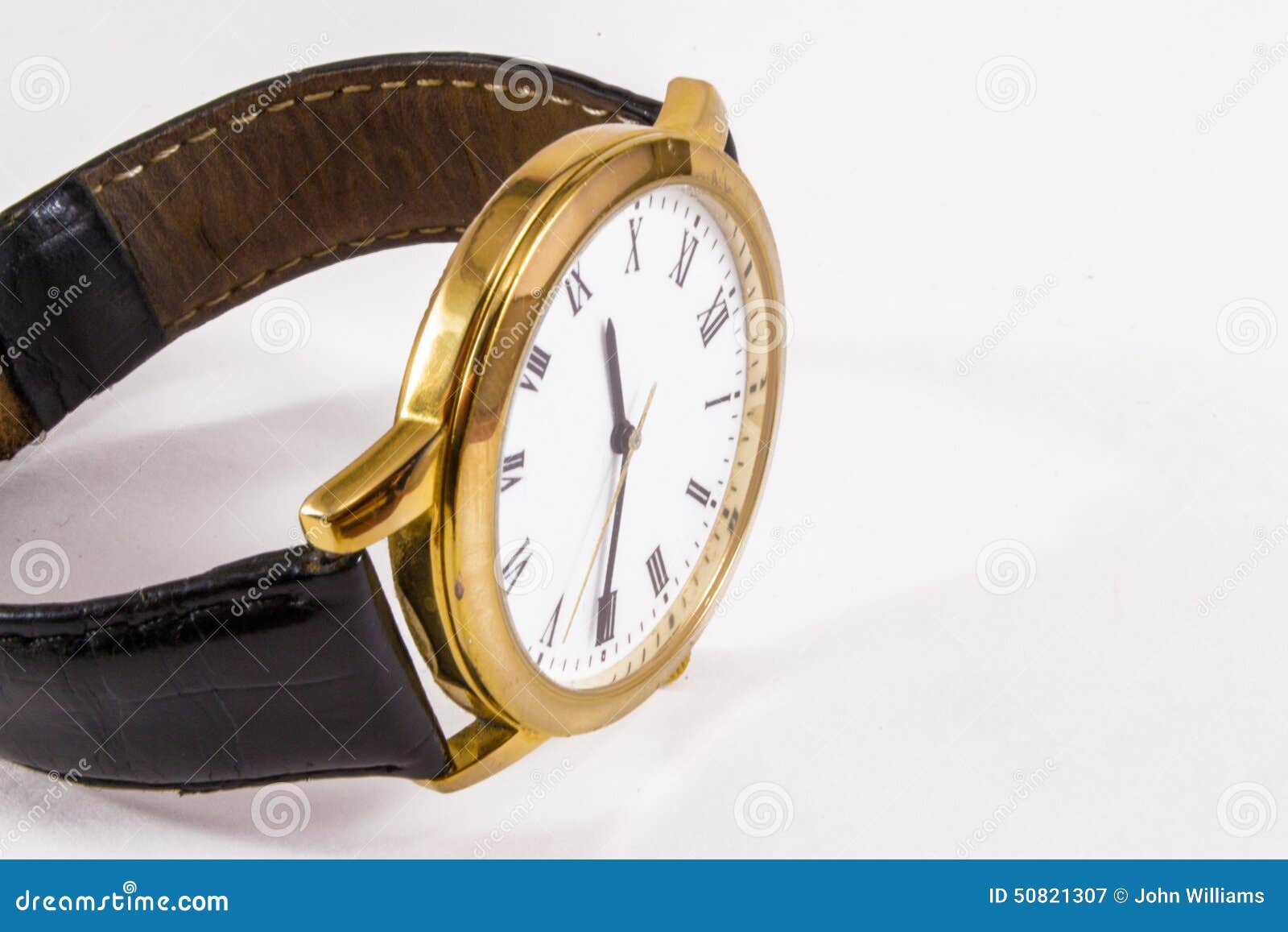 Leather and Gold Watch stock image. Image of running 50821307