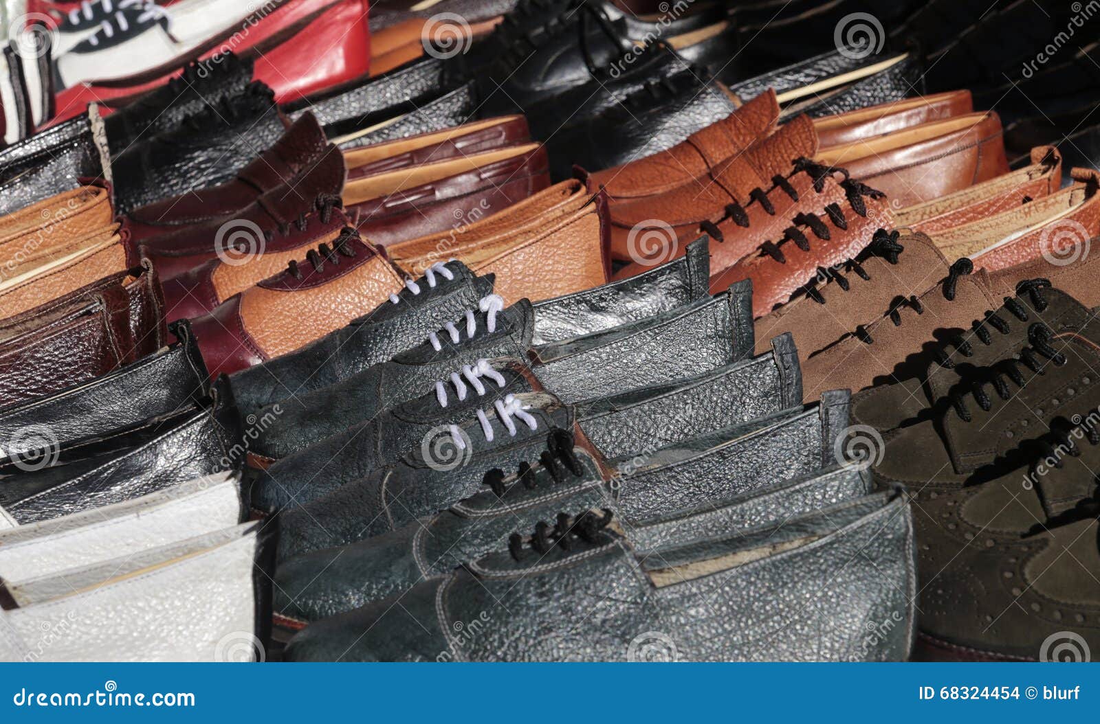 Leather handmade shoes stock photo. Image of village - 68324454