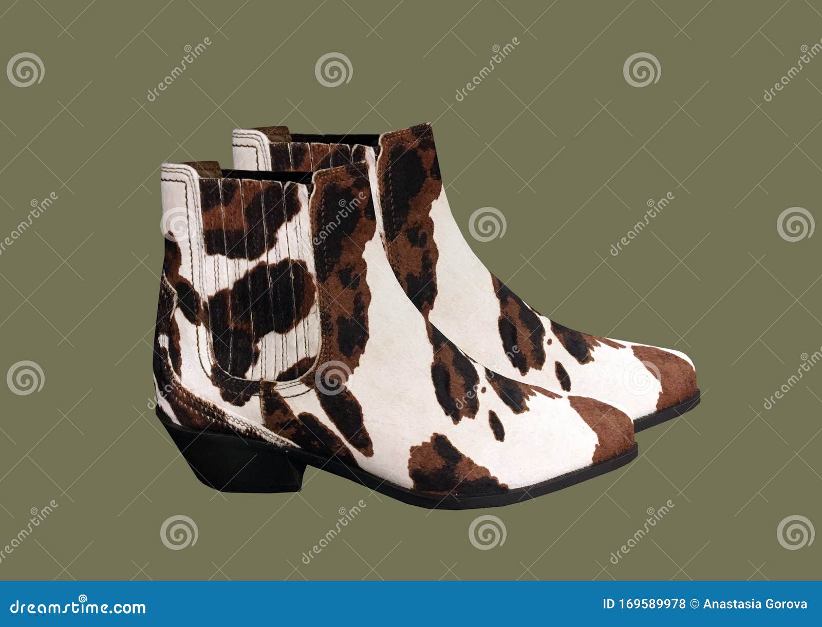 animal print heeled boots