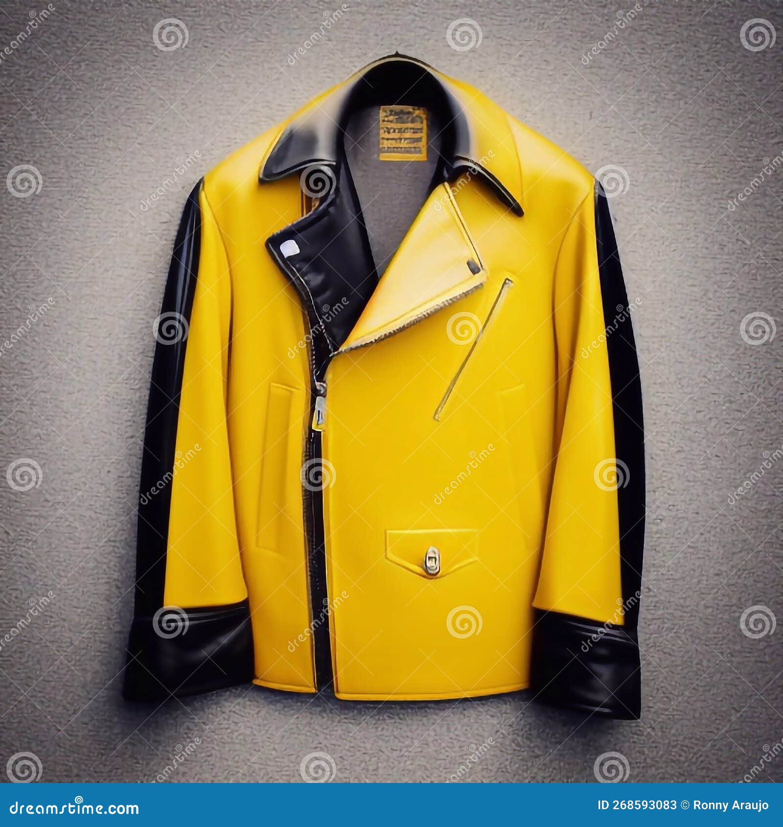 Leather Jacket Yellow and Black Stock Illustration Illustration of