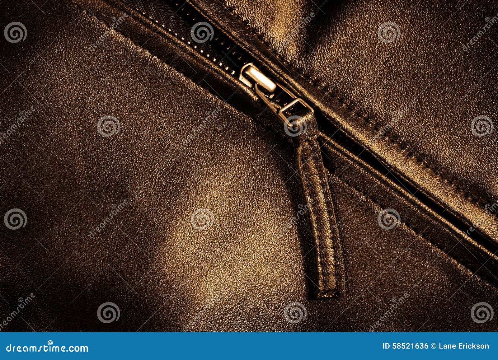 Leather Jacket Zipper stock photo. Image of dark, retro 58521636