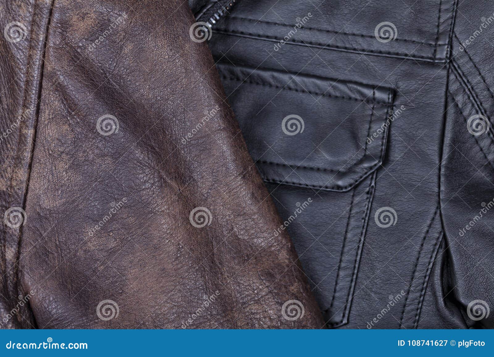 Leather Jackets in Brown and Black Colors Stock Image - Image of roll ...