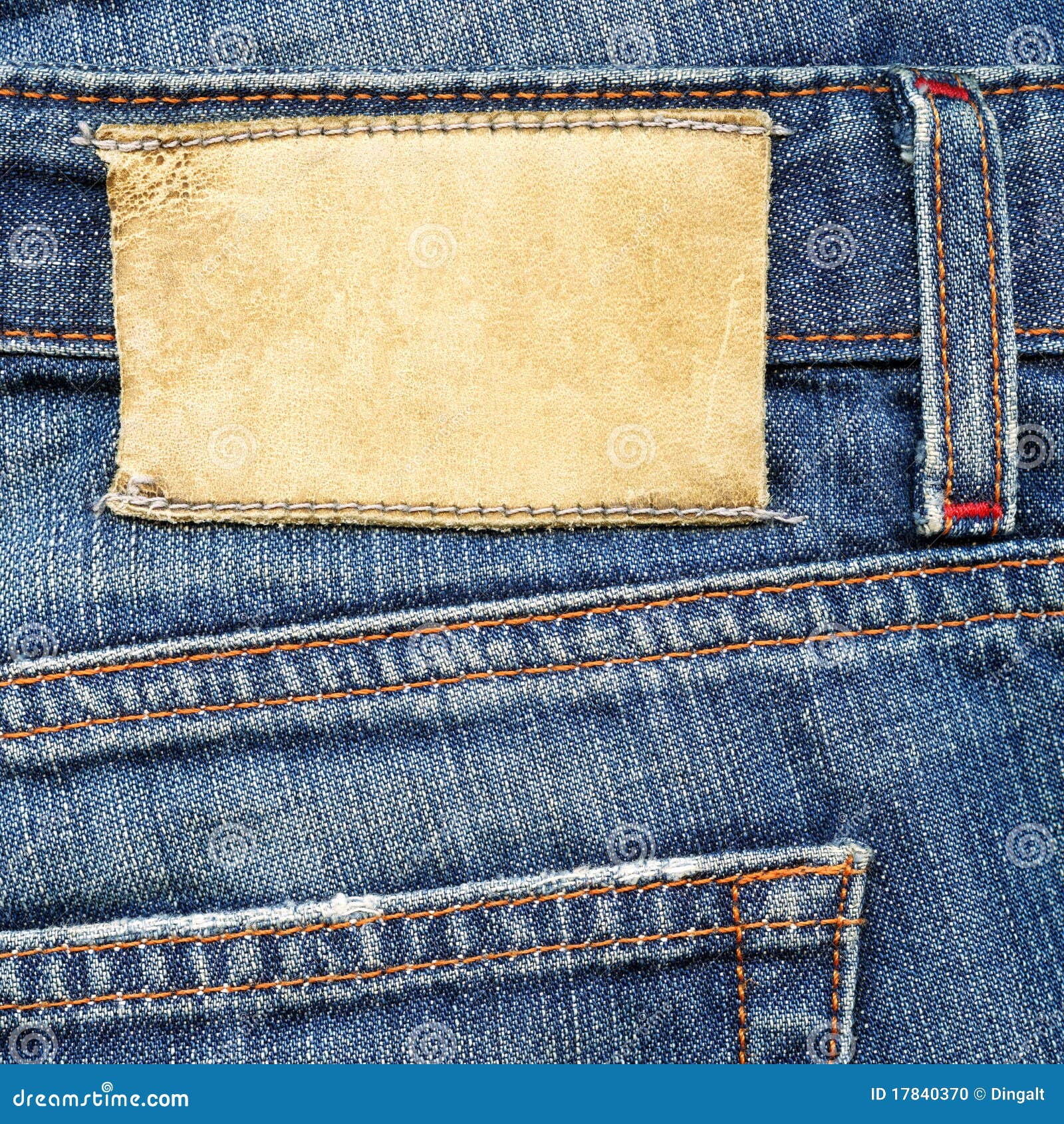 Leather label on jeans stock photo. Image of orange, grunge - 17840370