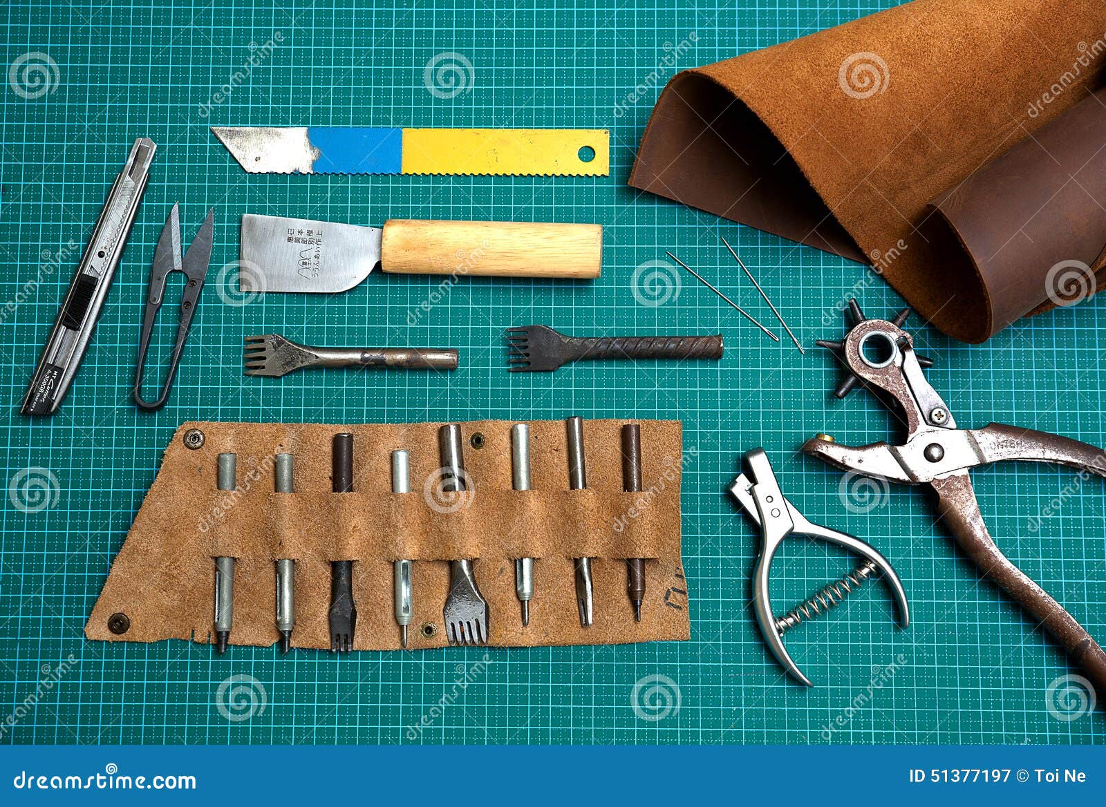 Leather making tools stock image. Image of making, punch - 51377197