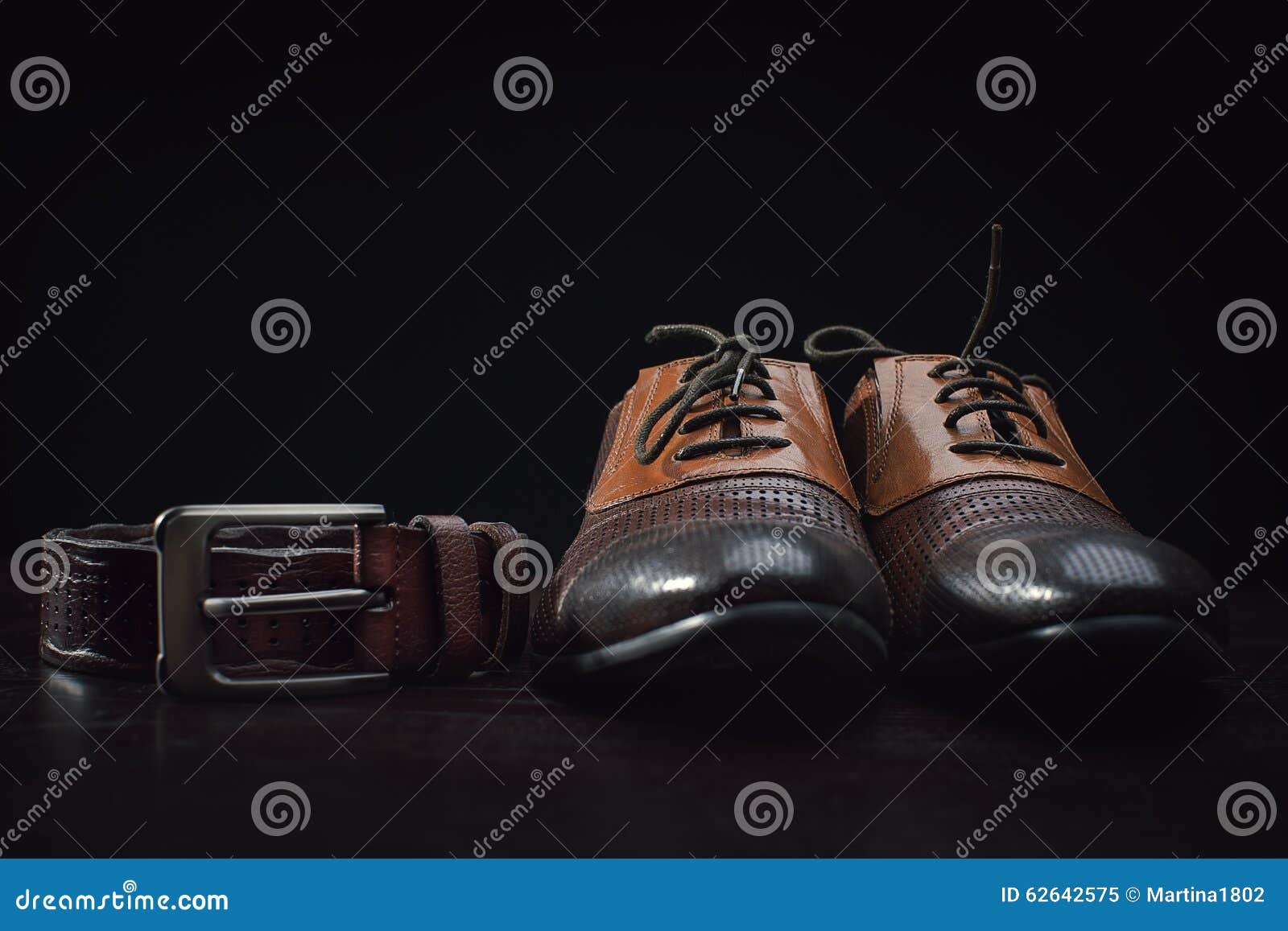 Leather Men S Dress Shoes and Belt Stock Image - Image of closeup ...