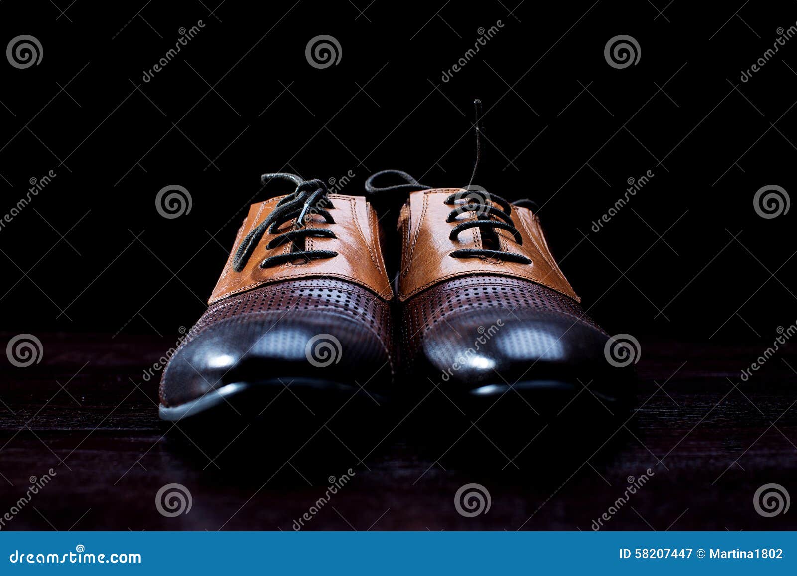 Leather Men S Shoes on Black Background Stock Image - Image of casual ...