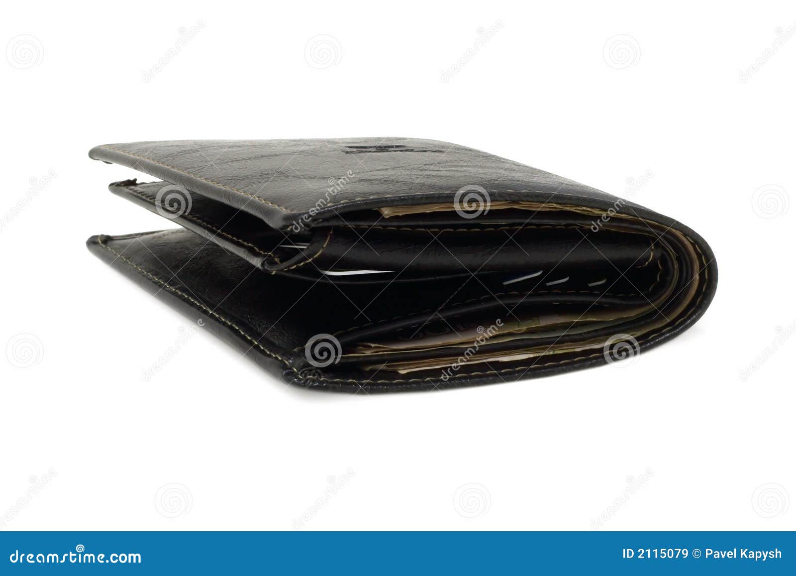Leather Purse with Cash stock image. Image of debt, finance 2115079