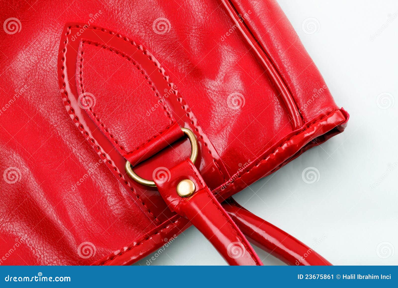 leather red handbag closer