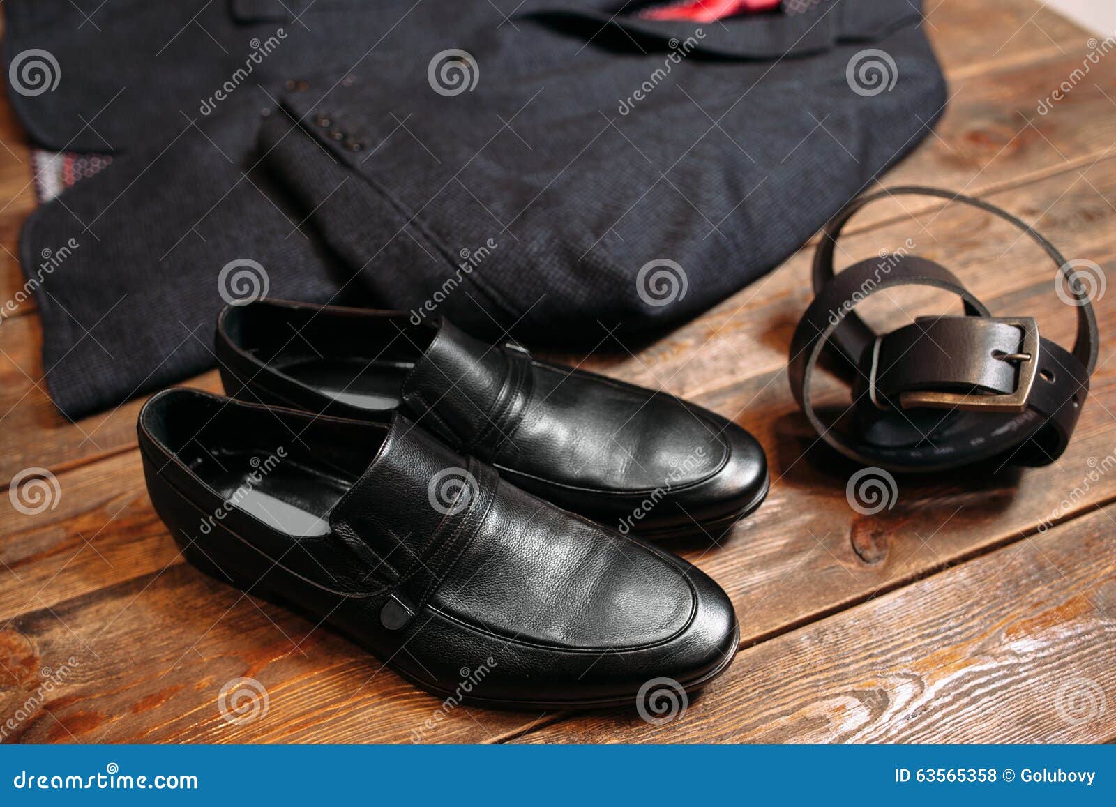 Leather Shoe and Belt. Business Cloth Set Stock Photo - Image of ...