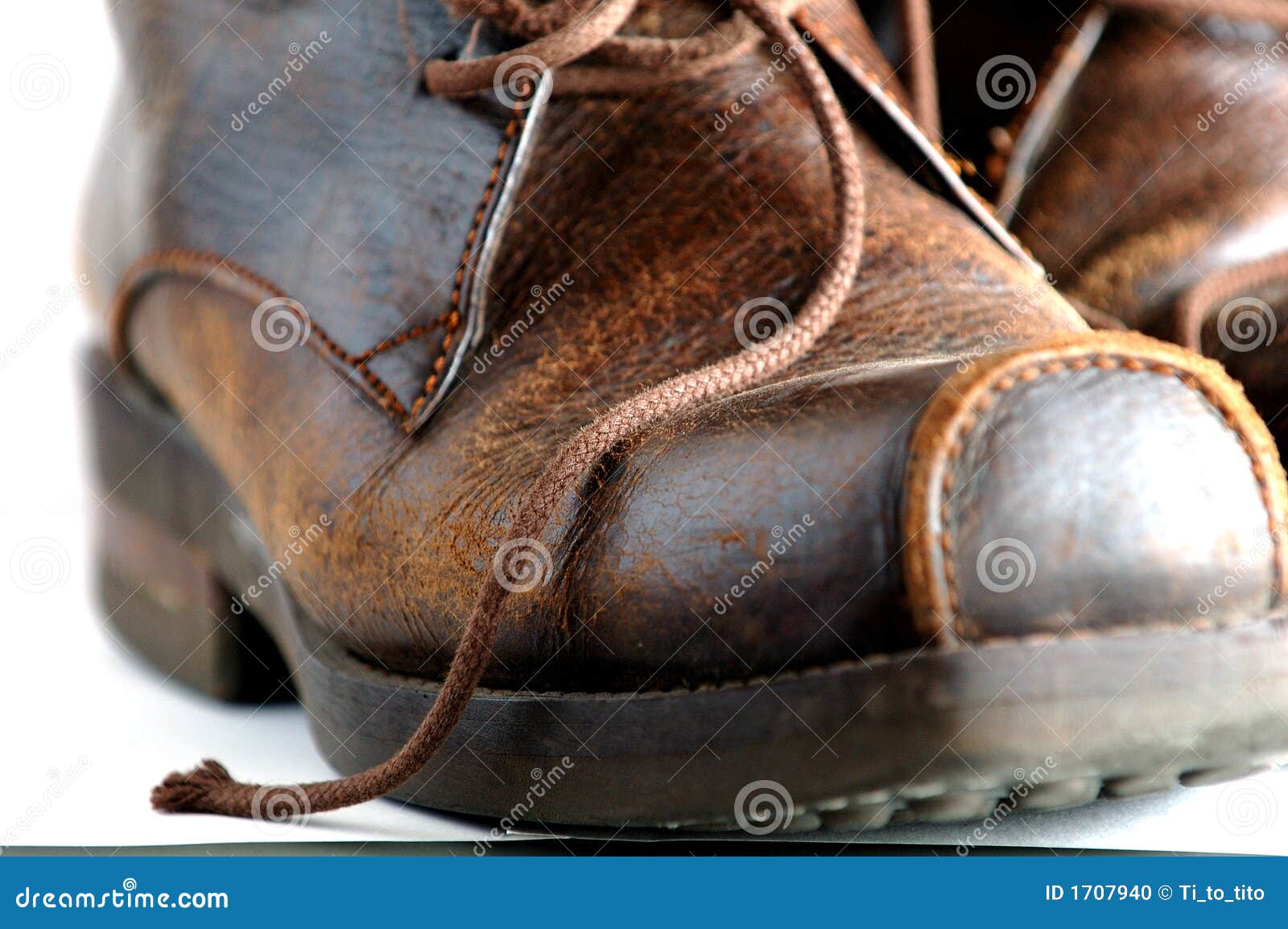 Leather shoes stock photo. Image of foot, rugged, boots - 1707940