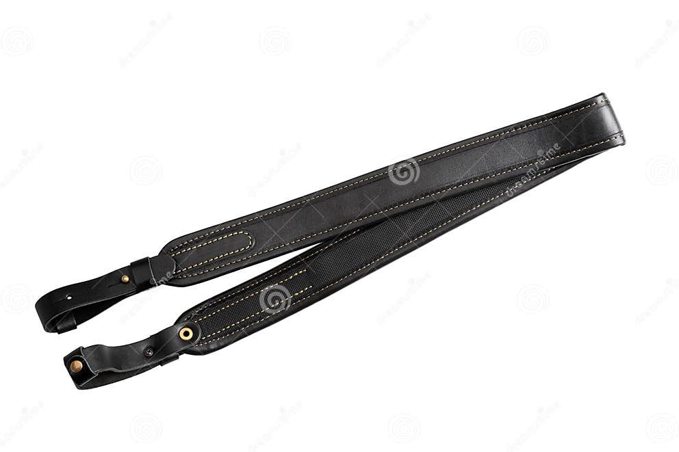 Leather Shoulder Strap for a Gun Isolated on White Background Stock ...