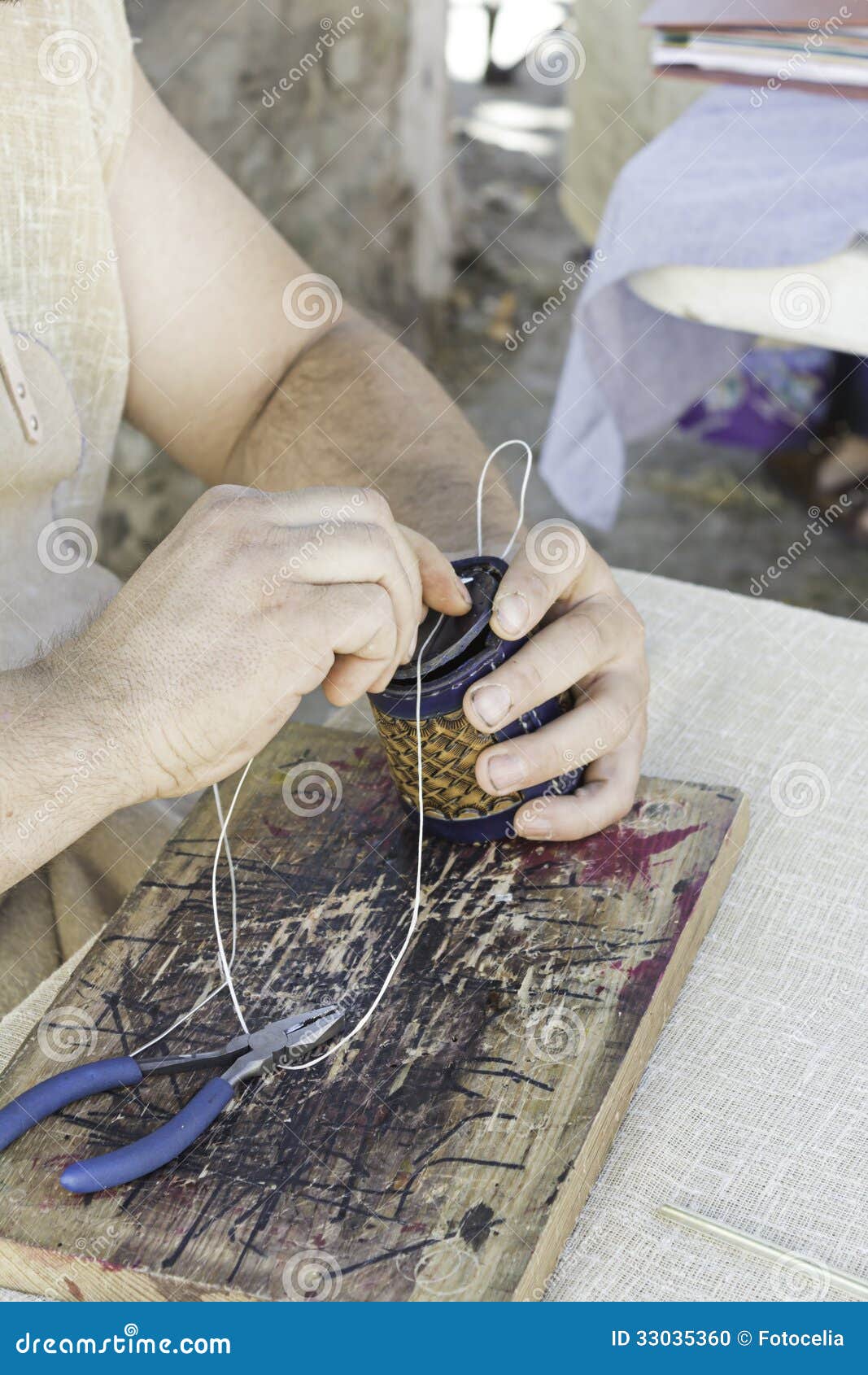 Leather stitcher stock photo. Image of male, market, craftsmanship
