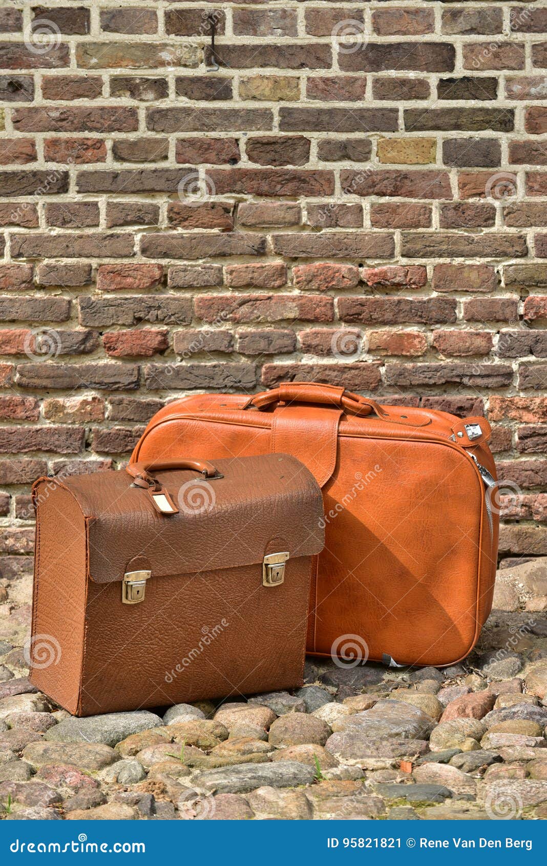 Leather suitcases stock image. Image of mistery, front 95821821