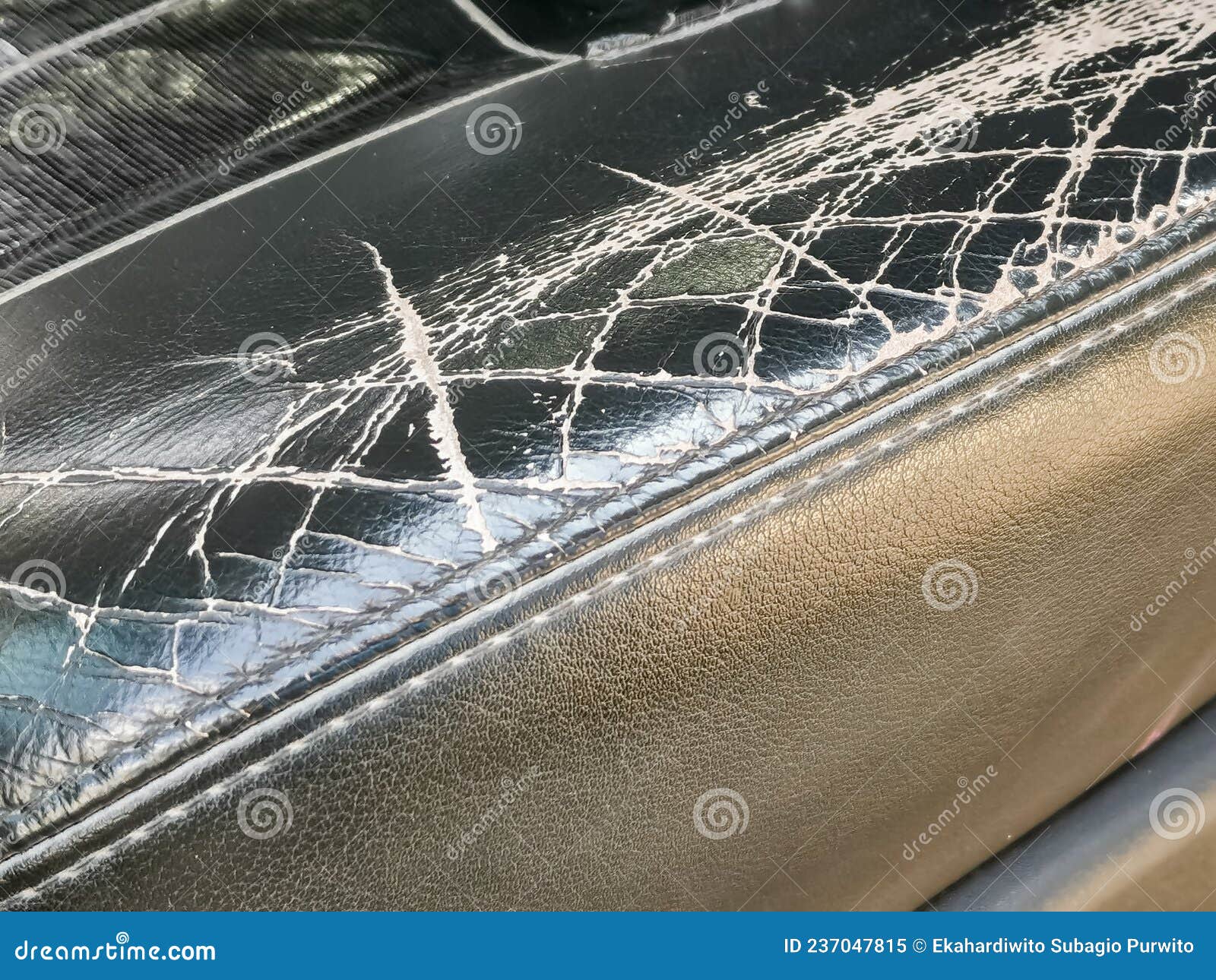 The Leather Tear, Damaged and Torn of Car Seat. Stock Image Image of