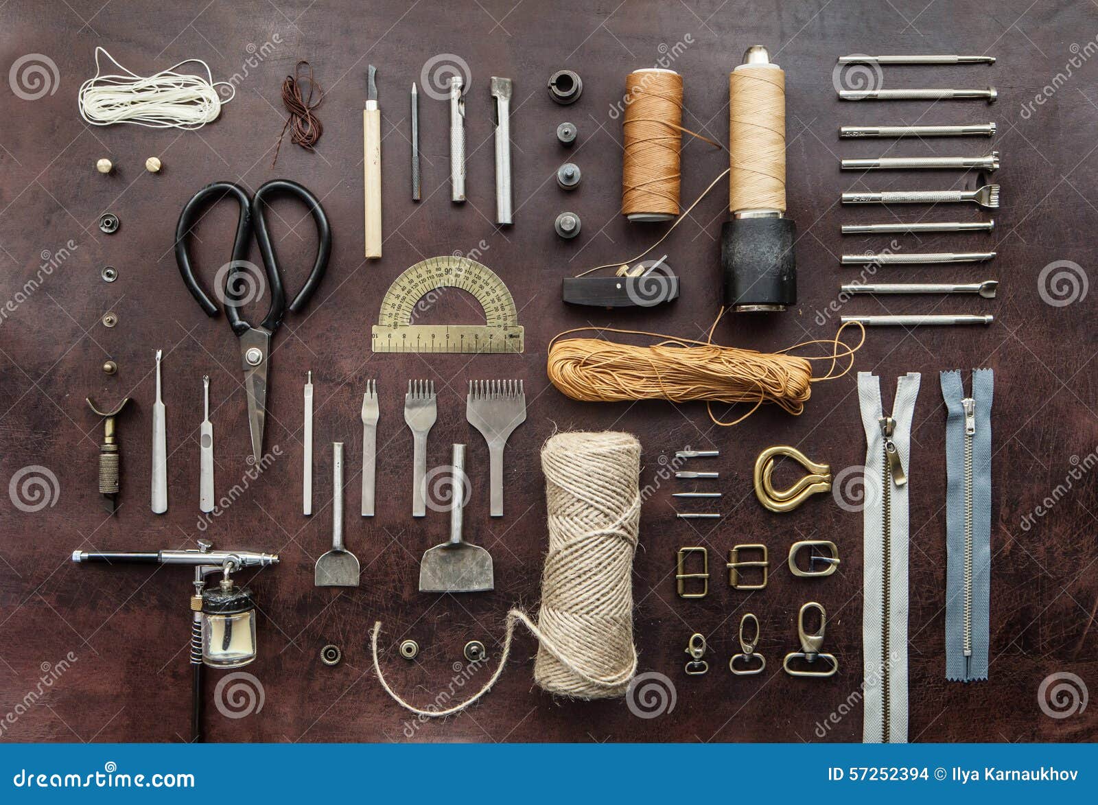 Leathercraft tools stock photo. Image of leather, homemade 57252394