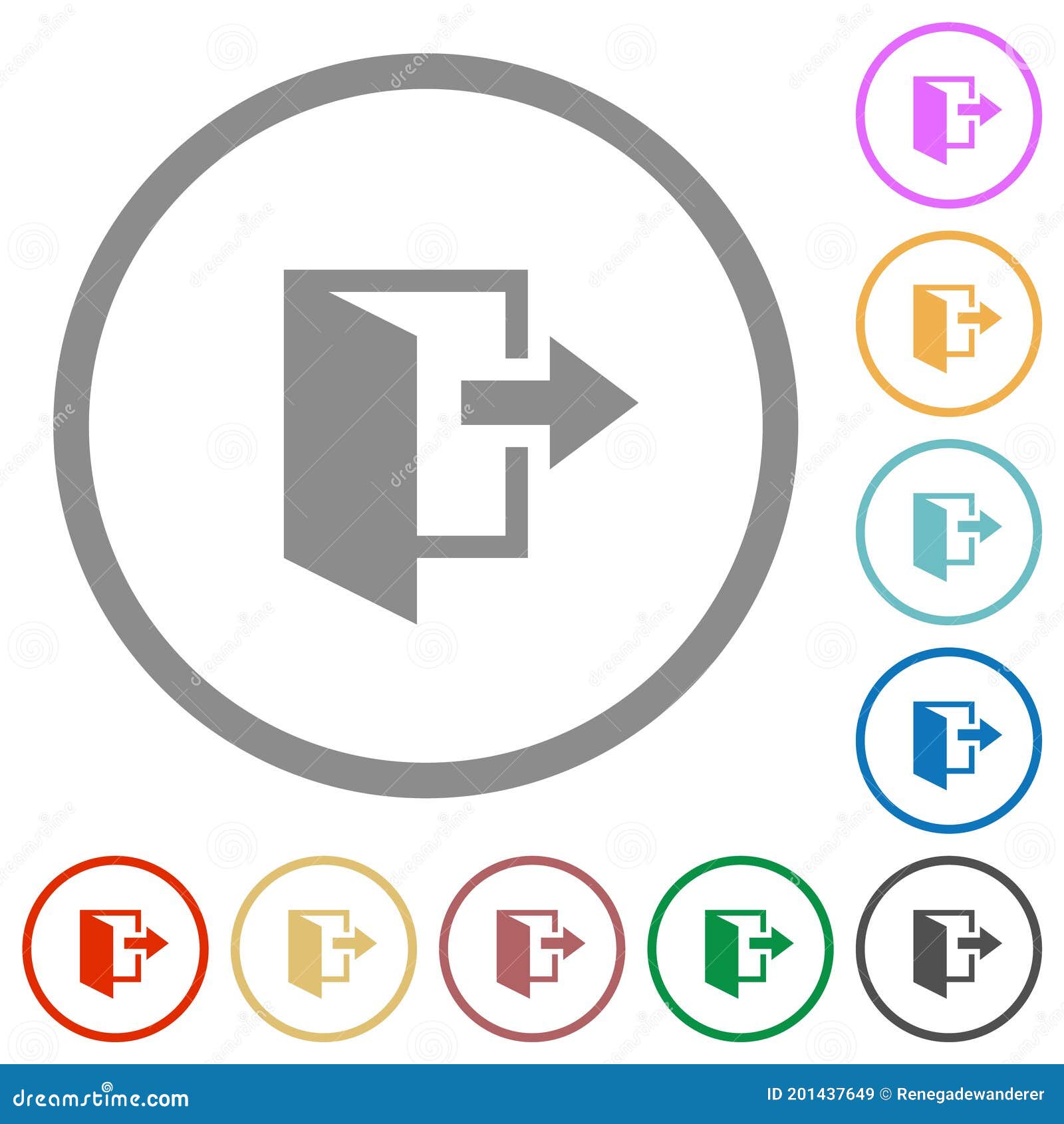 leave flat icons with outlines