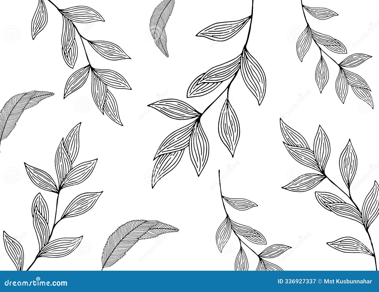 leaves pattern white background
