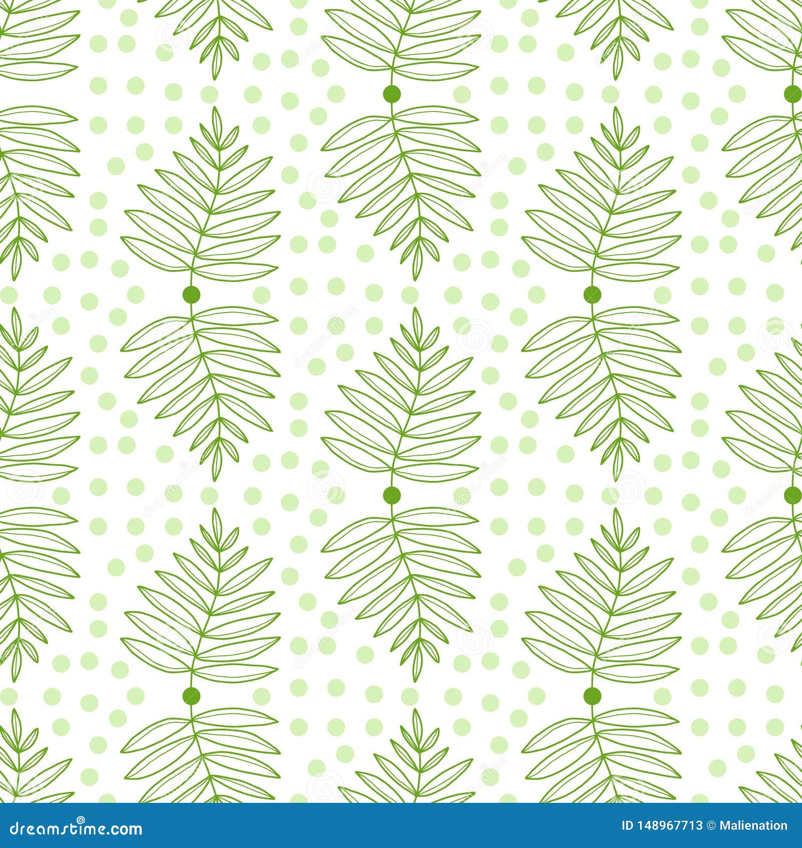 Leaves Seamless Pattern. Nature Repeat Background. Tropical Green Leaves  Pattern Stock Vector - Illustration of background, elegant: 148967713