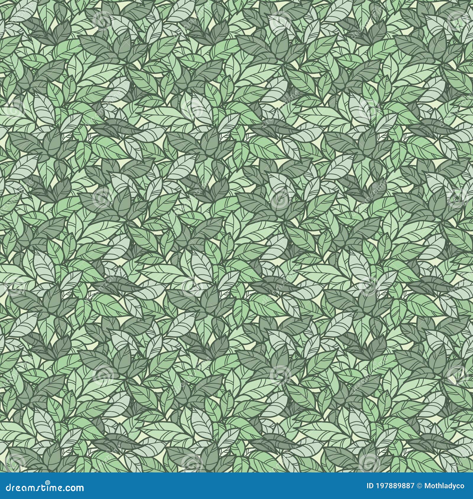 Jungle or Forest Leaves Green Seamless Pattern Vector Design Background ...