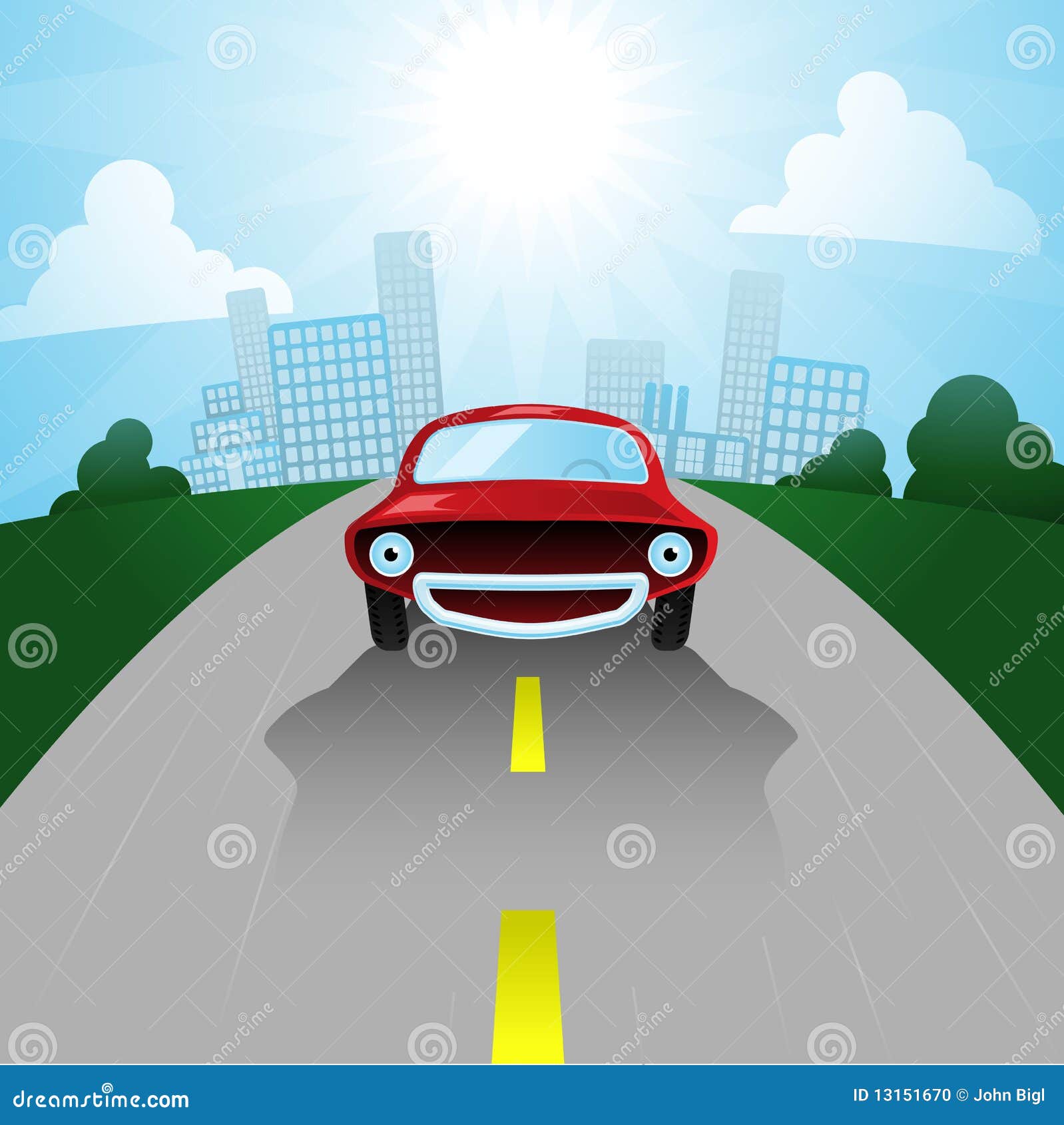 Leaving the city stock vector. Illustration of sportscar 13151670