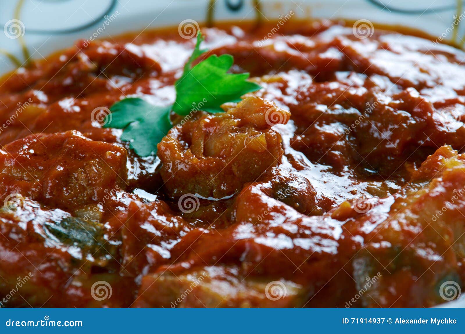 Lebanese Fish Tagine stock image. Image of parsley, garlic 71914937