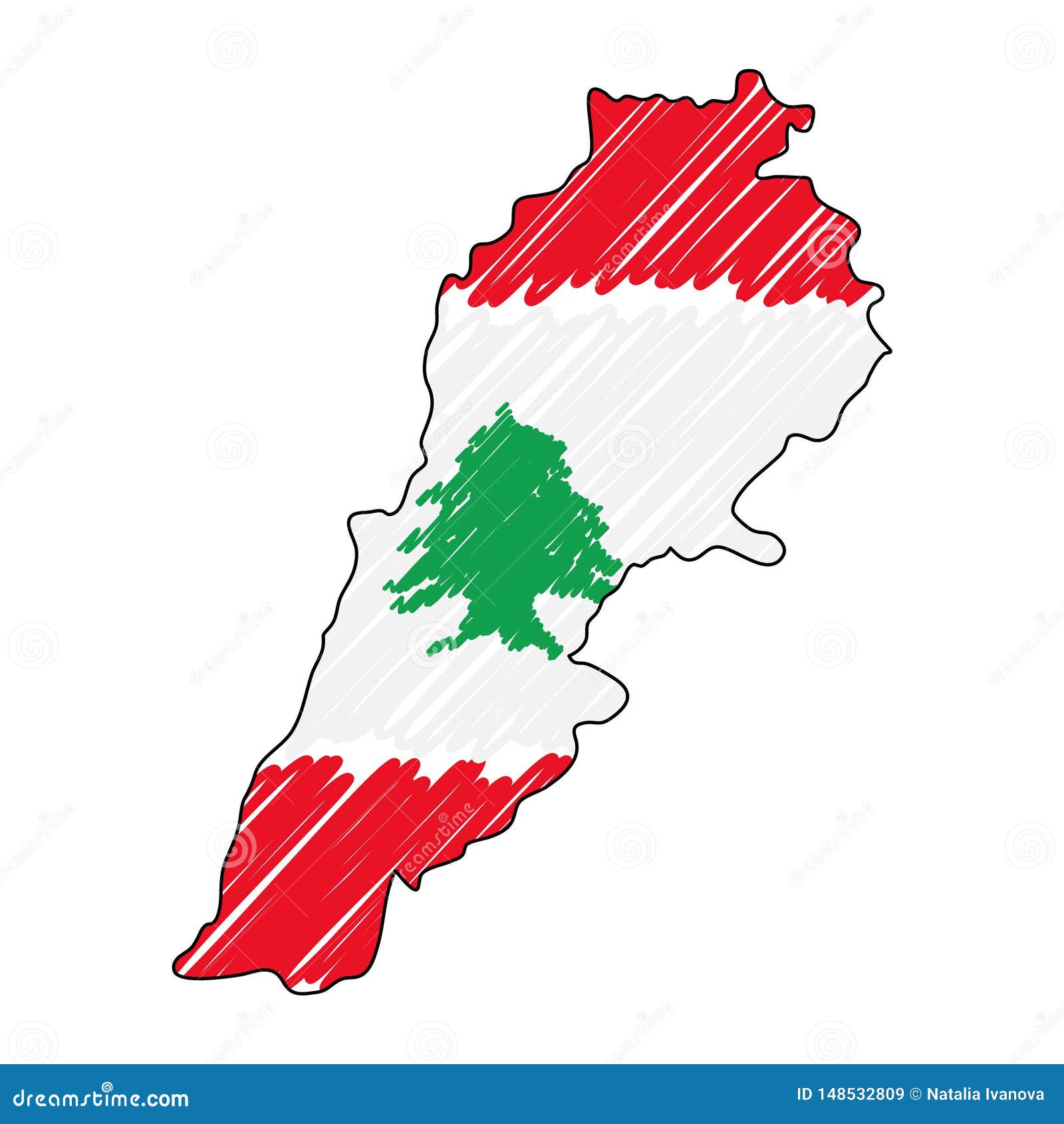 lebanon-hand-drawn-map-vector-illustration-cartoondealer-134540364