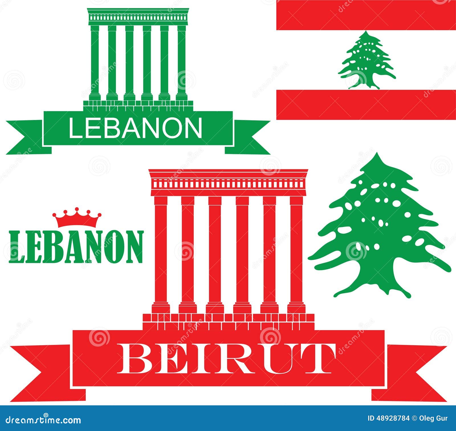 Lebanon stock vector. Illustration of arch, culture, sights 48928784