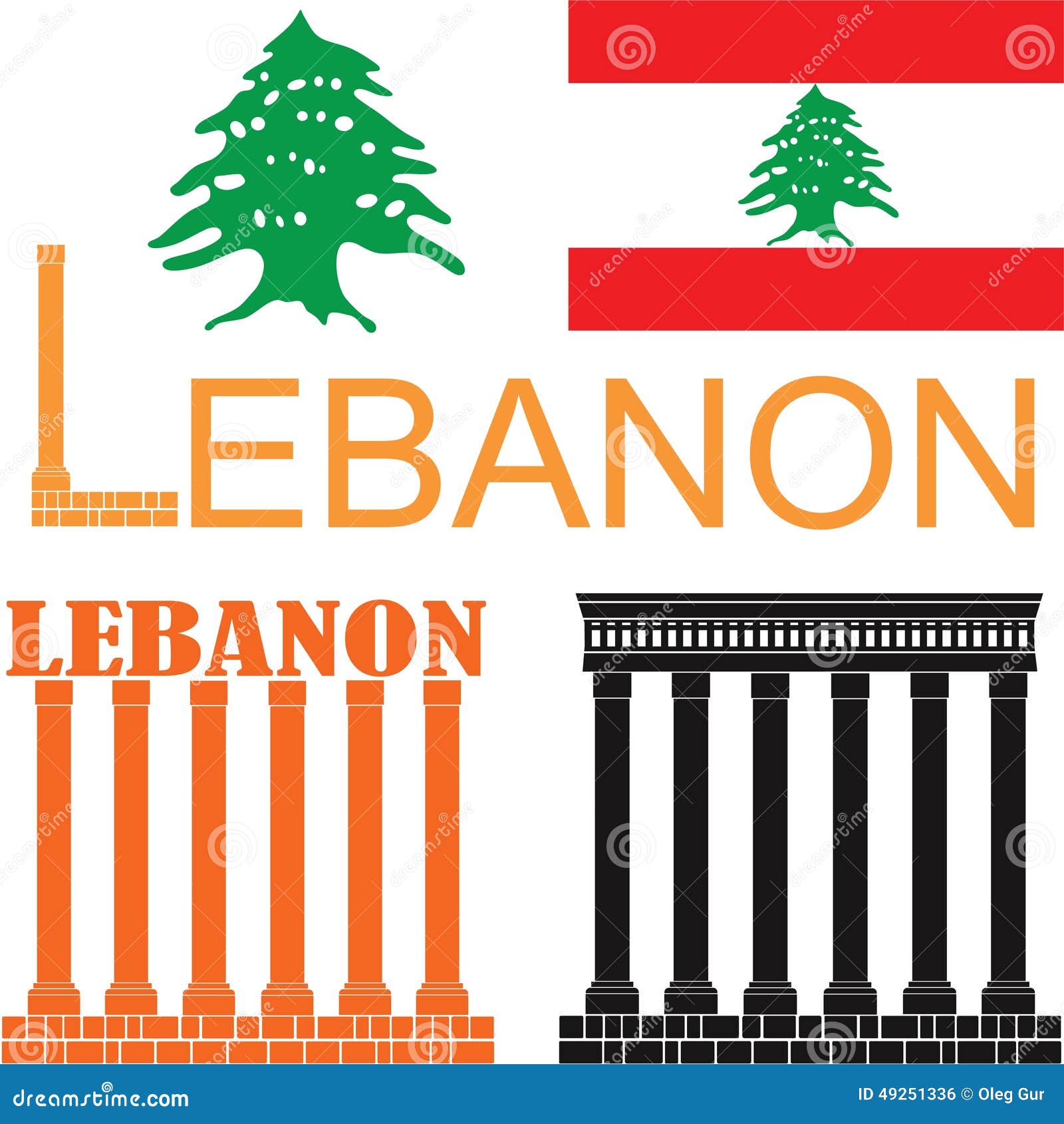 Lebanon stock vector. Illustration of temple, traditional 49251336