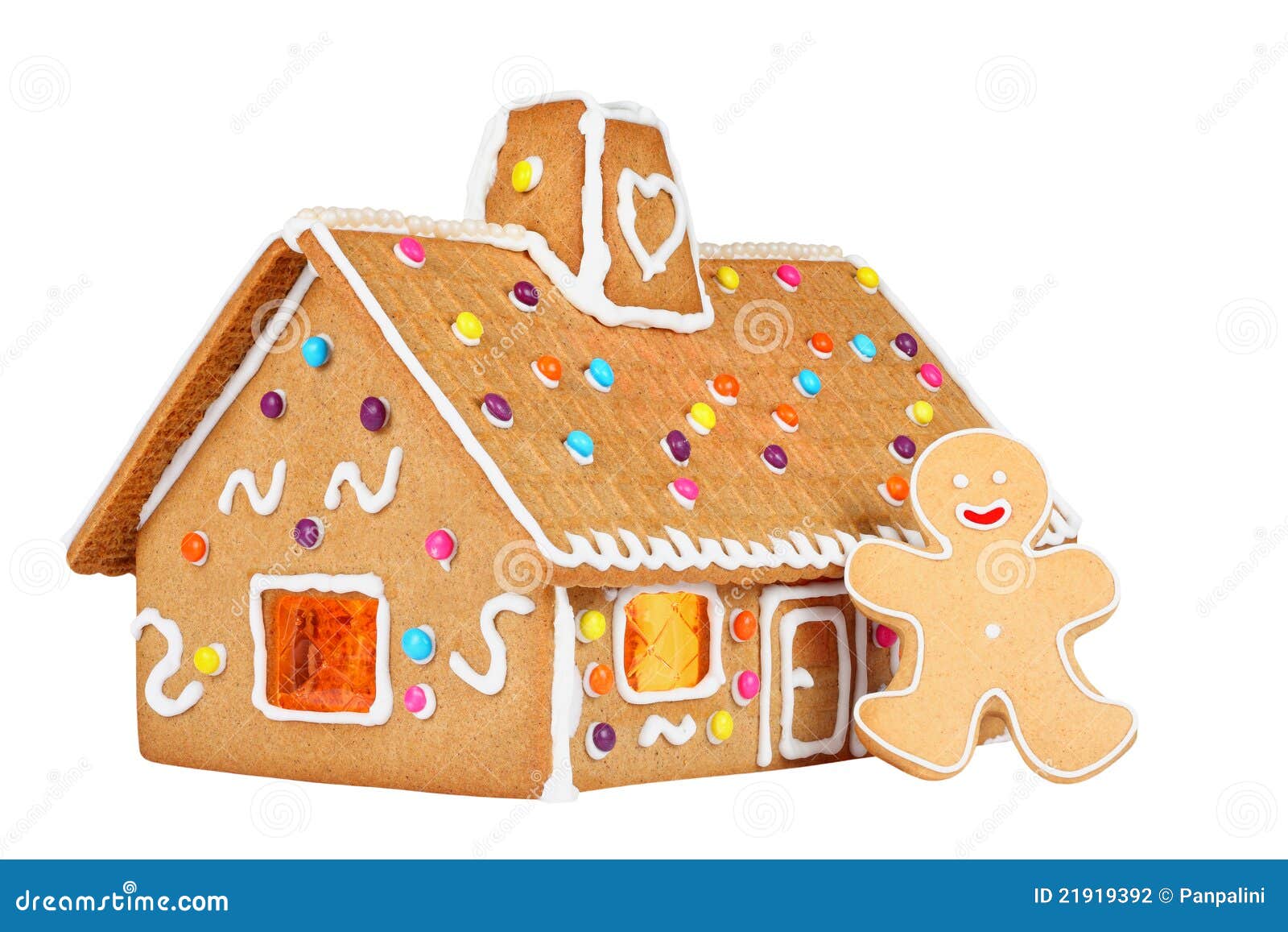 LebkuchenHaus Mit Dem LebkuchenMann, Getrennt Stockfoto