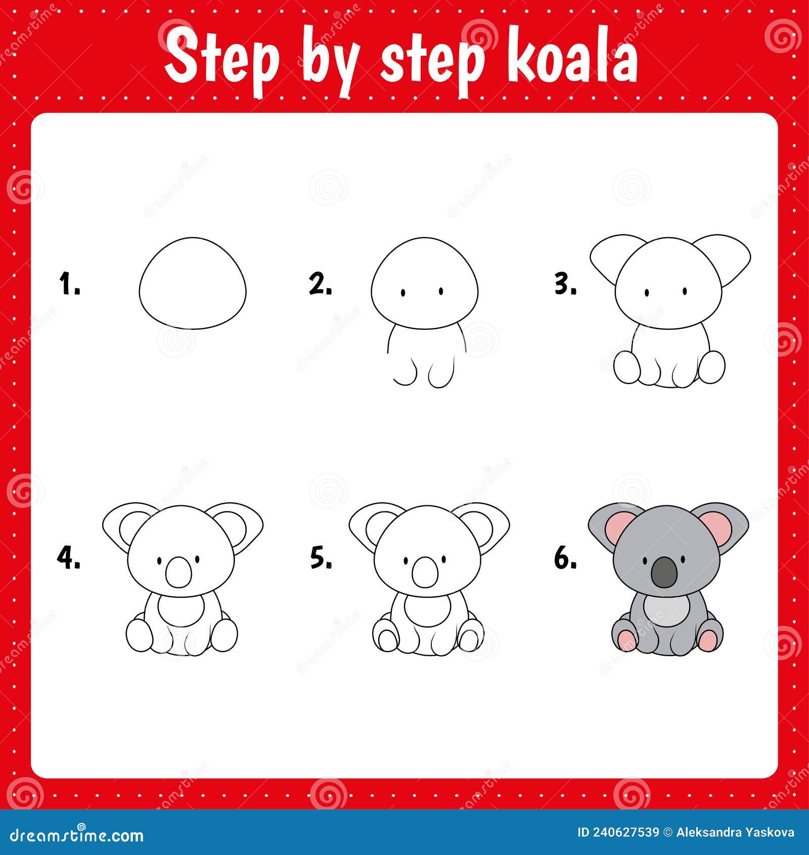 Lección De Dibujo Para Niños. Cómo Dibujar a Koala. Ilustración del Vector - Ilustración de repeticiones, ocio: 240627539 Lección De Dibujo Para Niños. Cómo Dibujar a Koala. Ilustración del Vector - Ilustración de repeticiones, ocio: 240627539