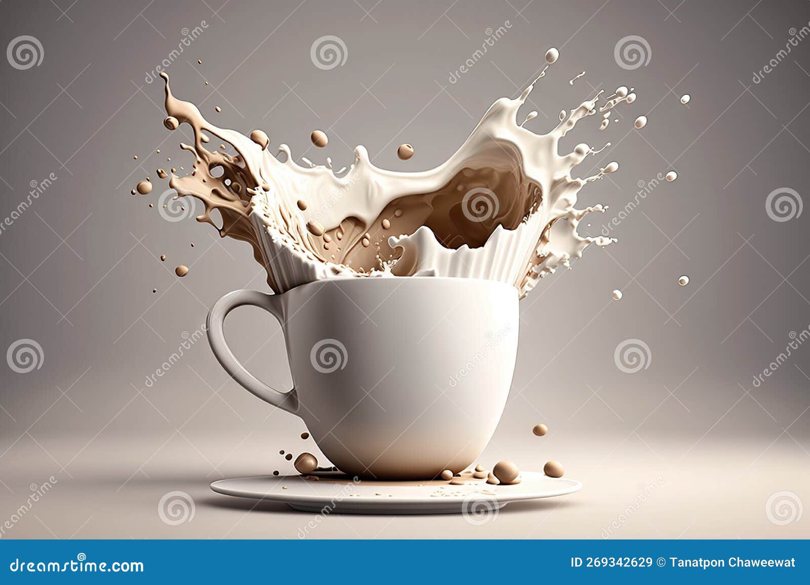 Tazas de café con leche ai generativo