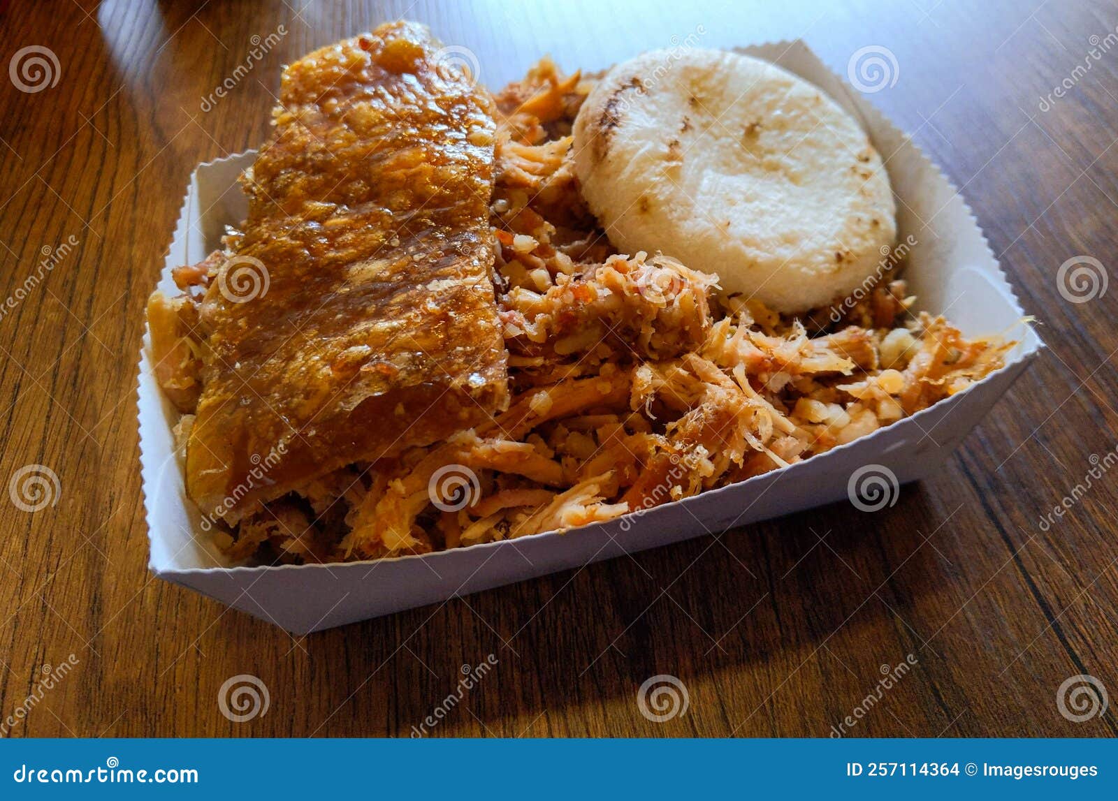 Lechona, a Typical Colombian Dish Based on Rice and Pork Stock Photo