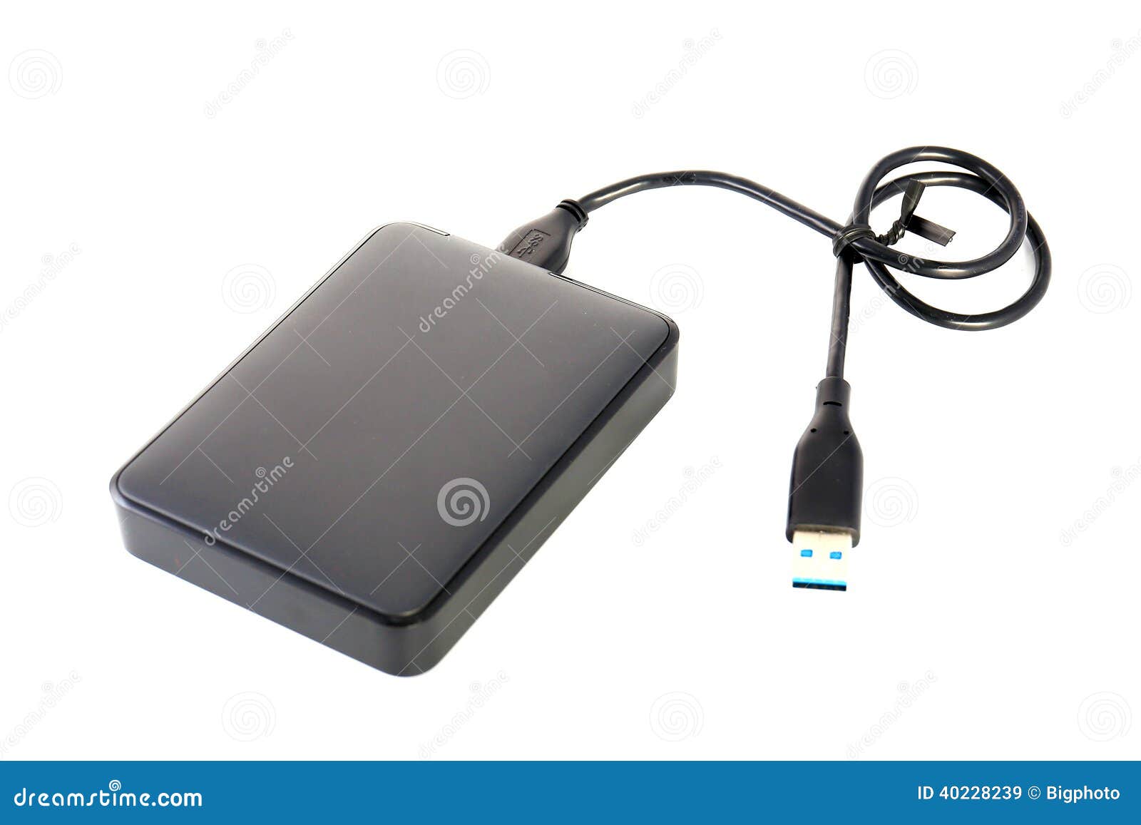Lecteur De Disque Dur Externe Du Portable HDD Avec Le Câble D'USB Sur Le Ba  Blanc Image stock - Image du mémoire, portatif: 40228239