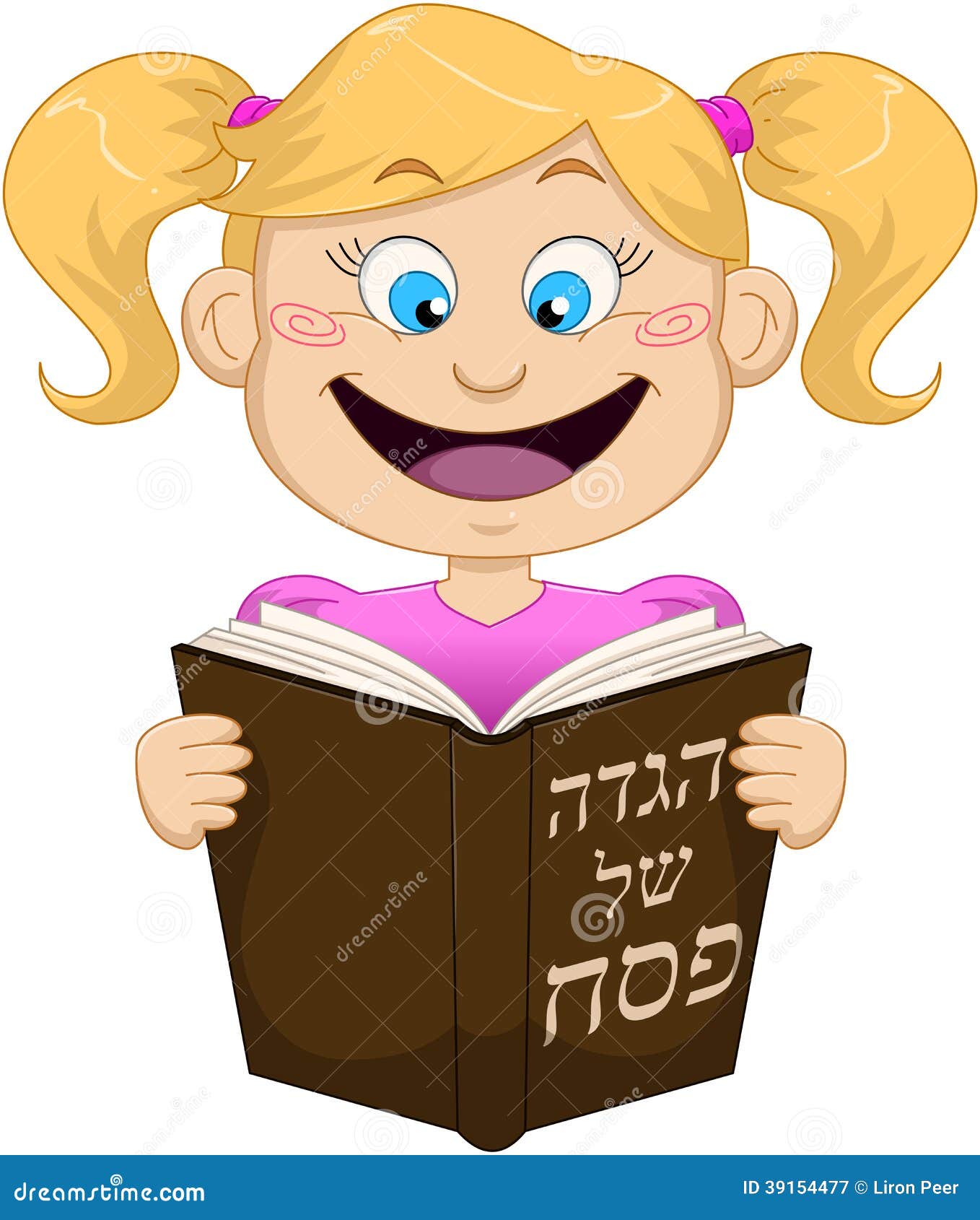 Lectura De La Muchacha Del Haggadah Para La Pascua Judía Ilustración del  Vector - Ilustración de texto, coleta: 39154477