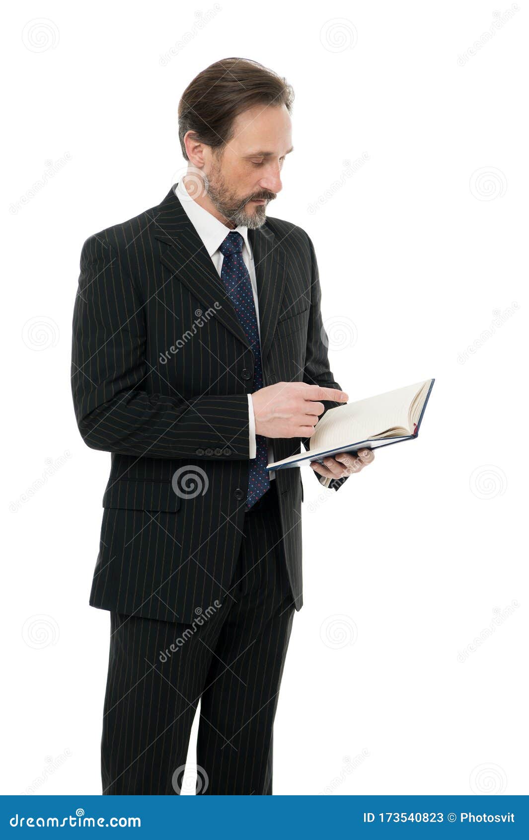 Lecturer with Book. Business School Education. Serious Businessman Hold ...