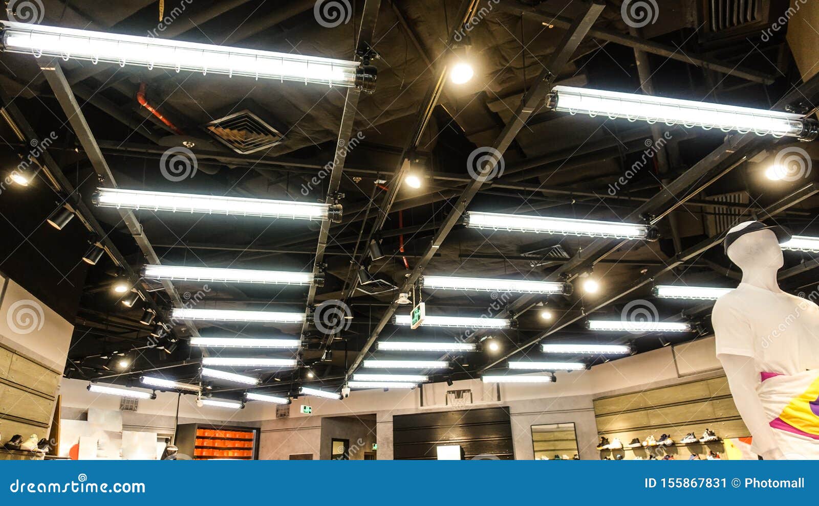 Led Ceiling Light in Modern Commercial Building Stock Image Image of